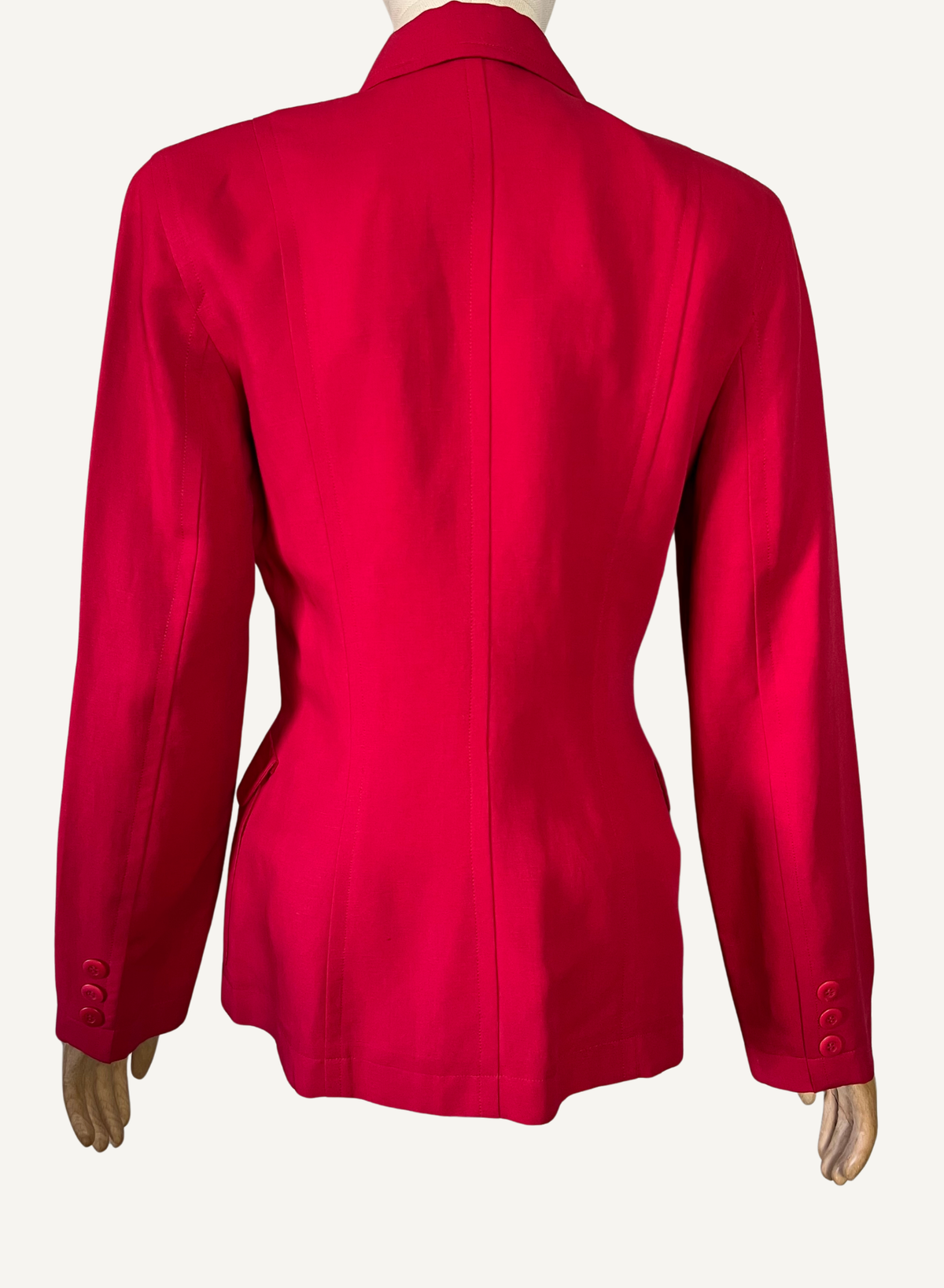 Veste cintrée vintage années 90 lin & viscose Irène Van Ryb x Prisunic Made in France T38
