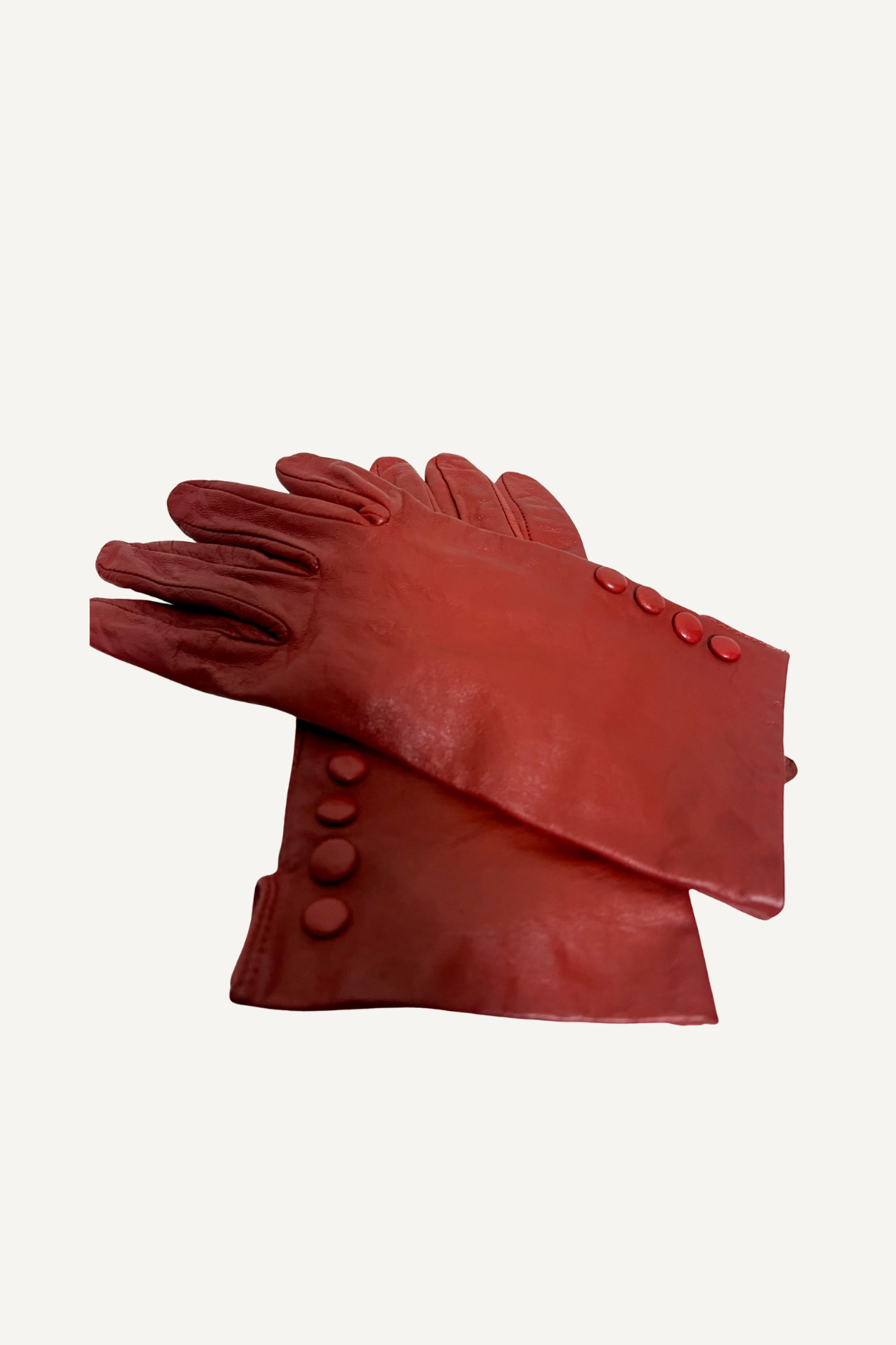 Gants en Cuir de Chèvre & Doublure Soie - Galeries Lafayette - Rouge Brique - T 7,5