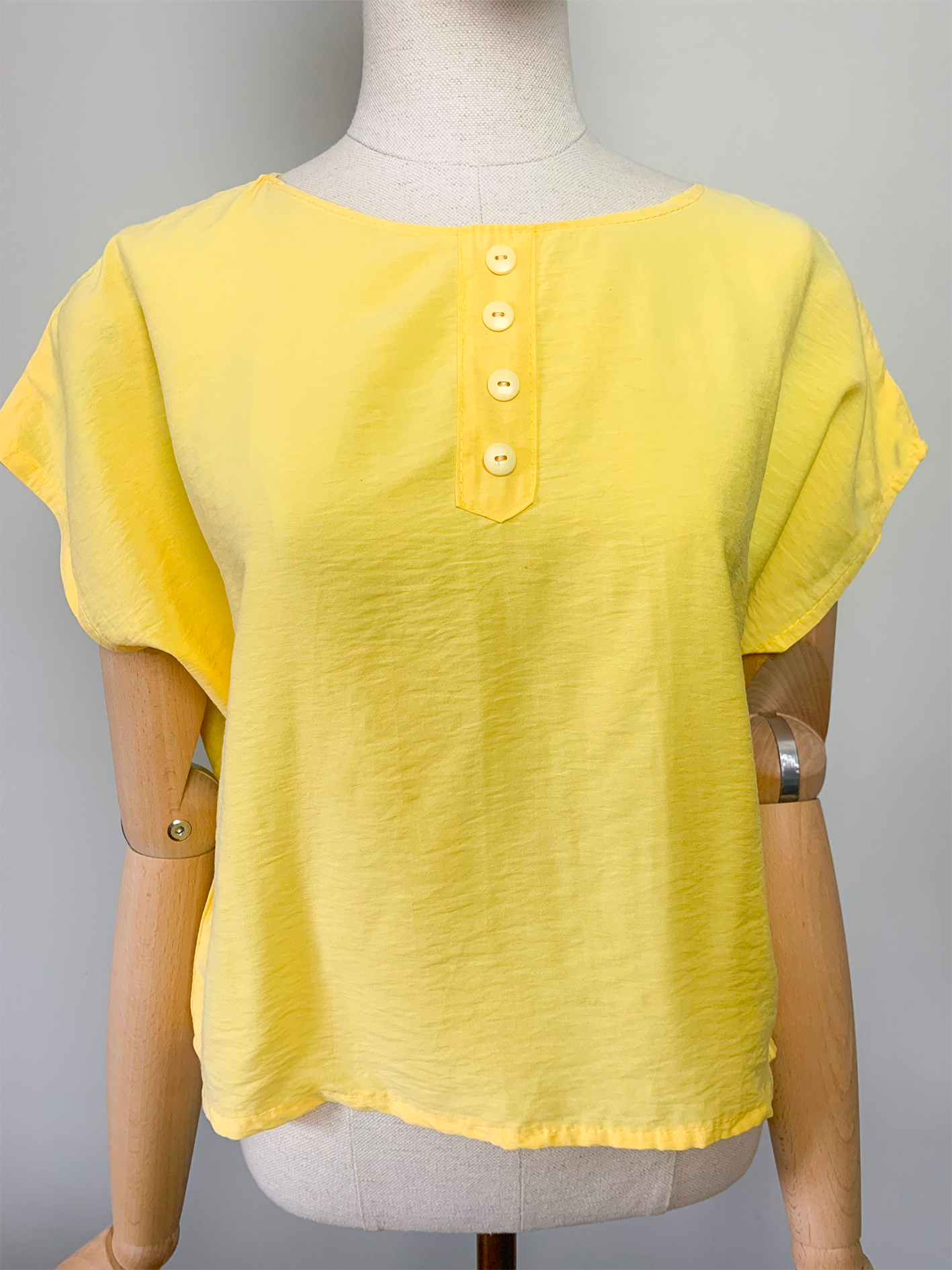 Blouse oversize manches courtes jaune vintage