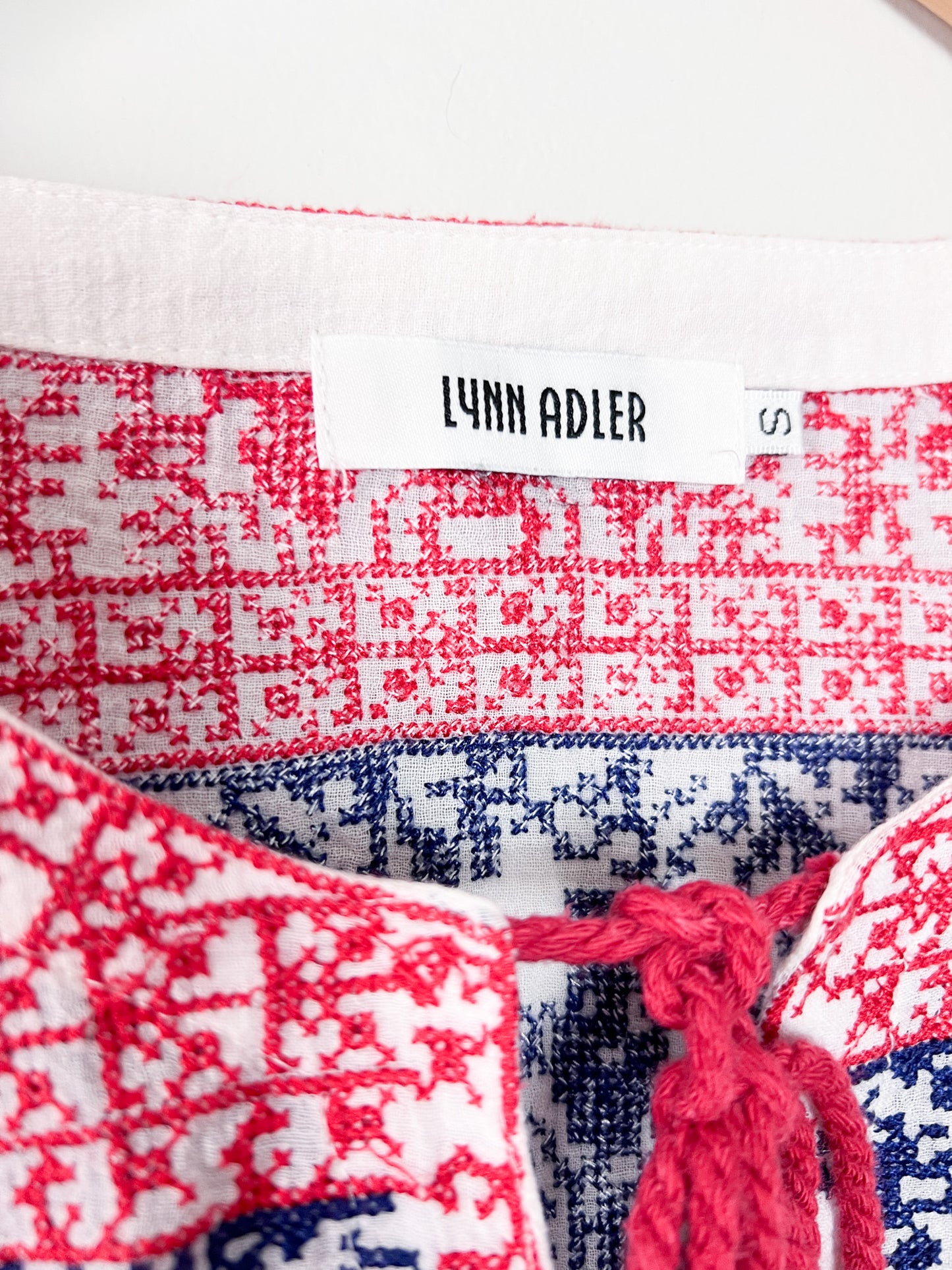 Blouse Folk - 100% Coton - Broderies Bohèmes & Pompons Lynn Adler - T. 36