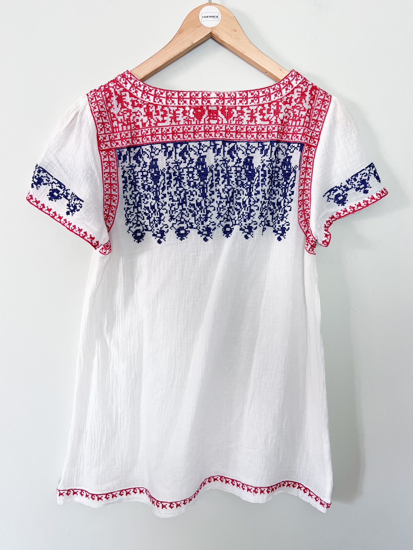Blouse Folk - 100% Coton - Broderies Bohèmes & Pompons Lynn Adler - T. 36