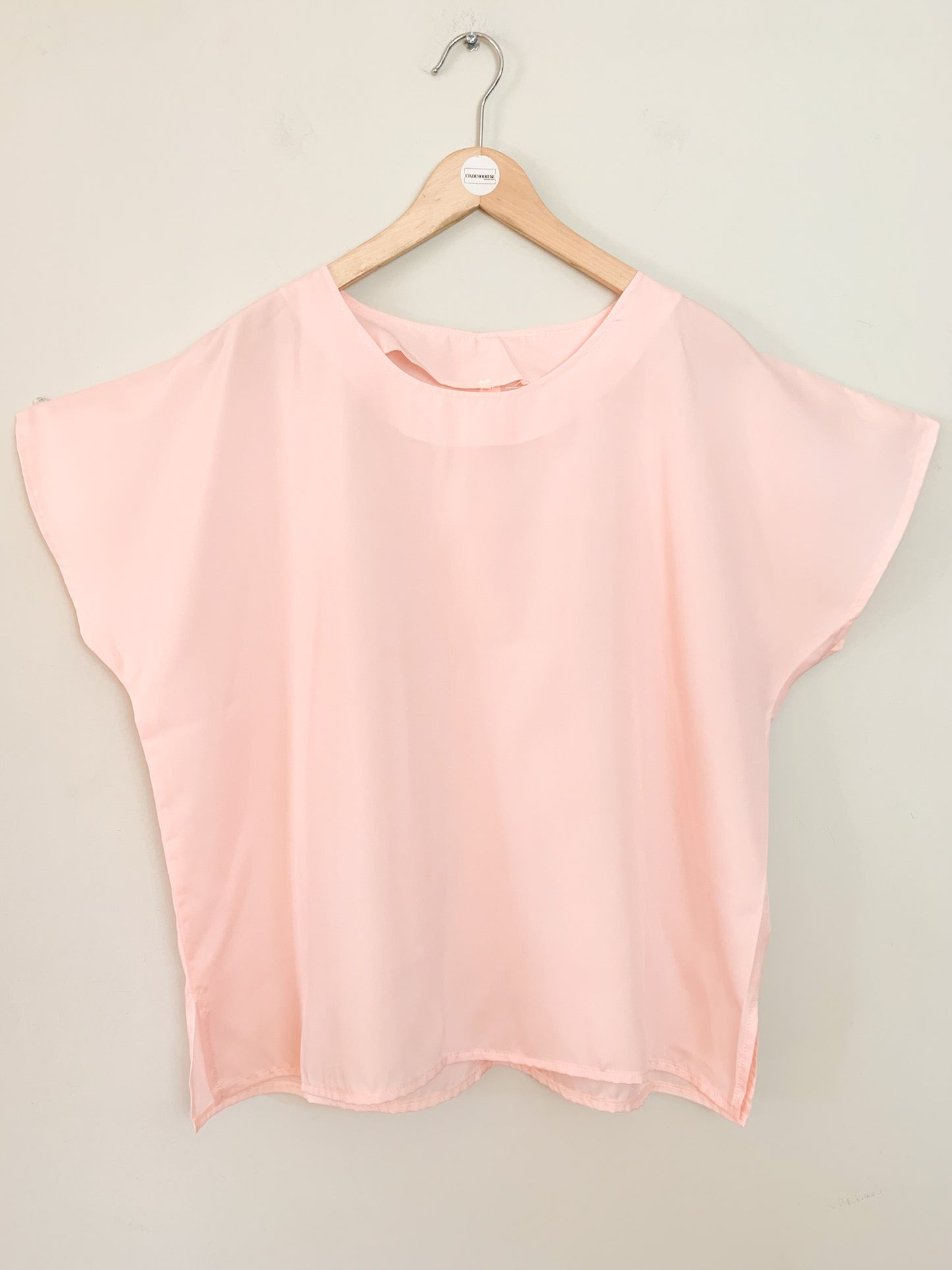 Blouse Fluide Vintage Années 90 Rose - Coupe Boxy & Aérienne - T. Unique (38 au 44)
