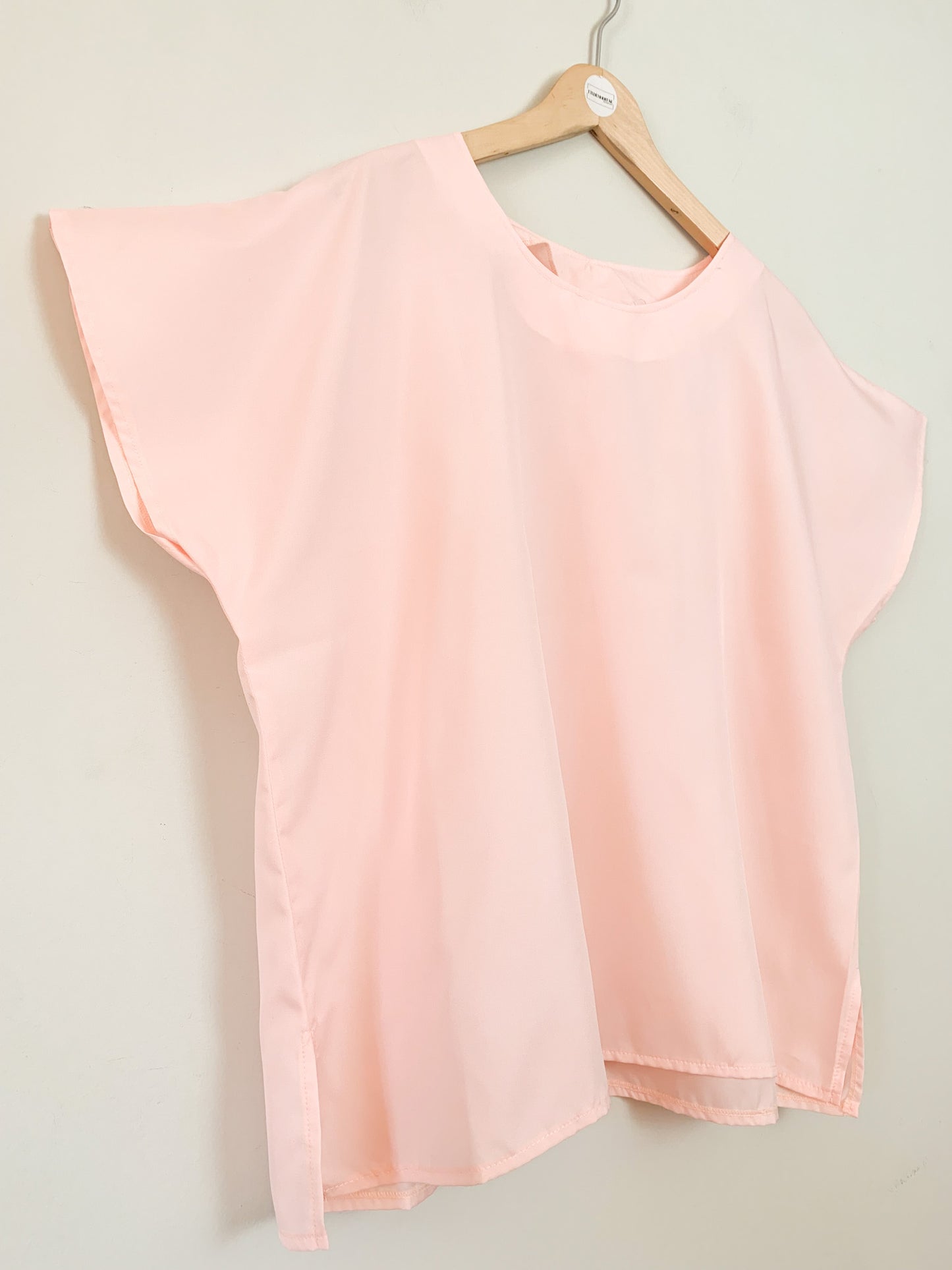 Blouse Fluide Vintage Années 90 Rose - Coupe Boxy & Aérienne - T. Unique (38 au 44)