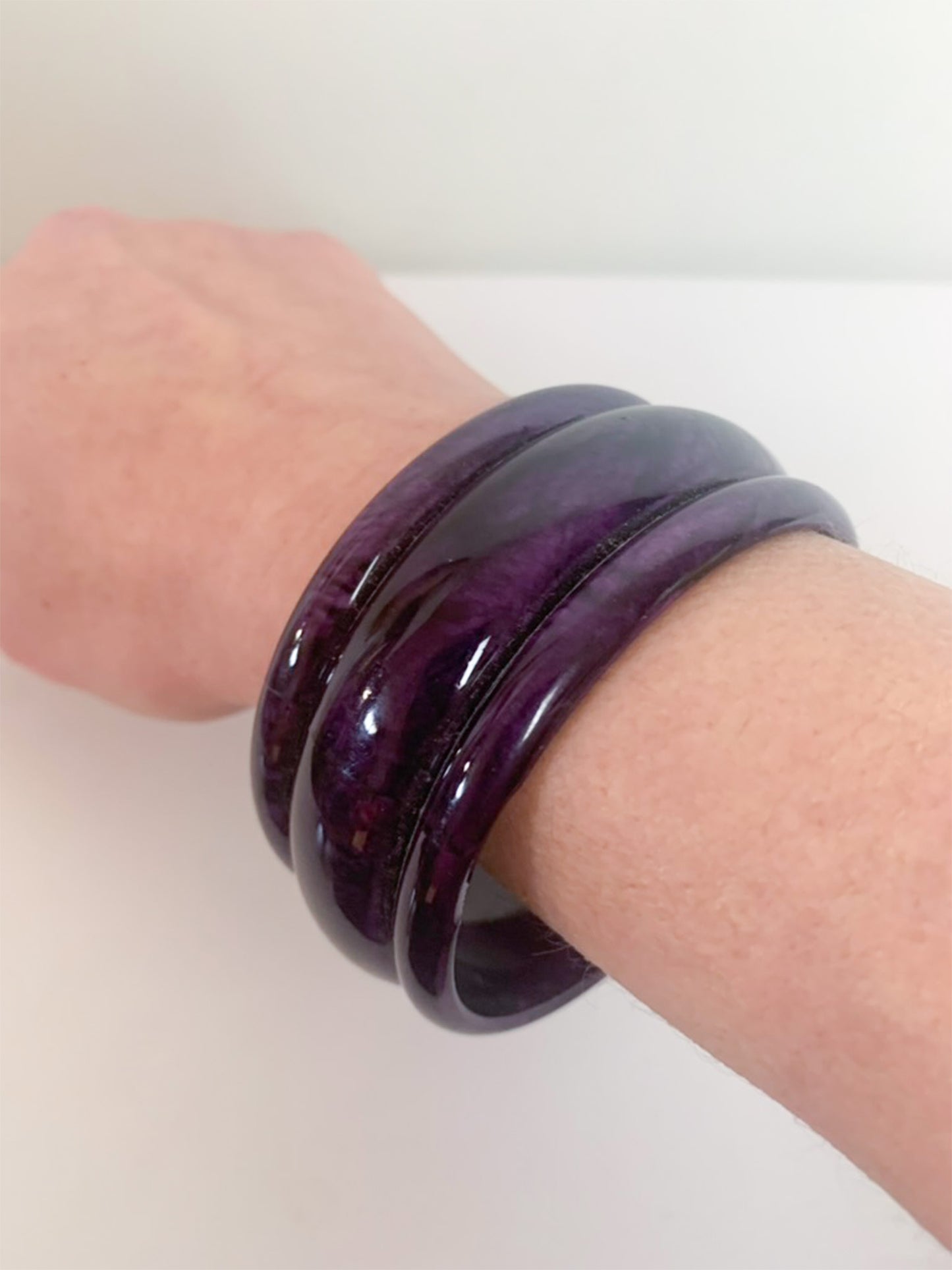 Bracelet manchette violet vintage