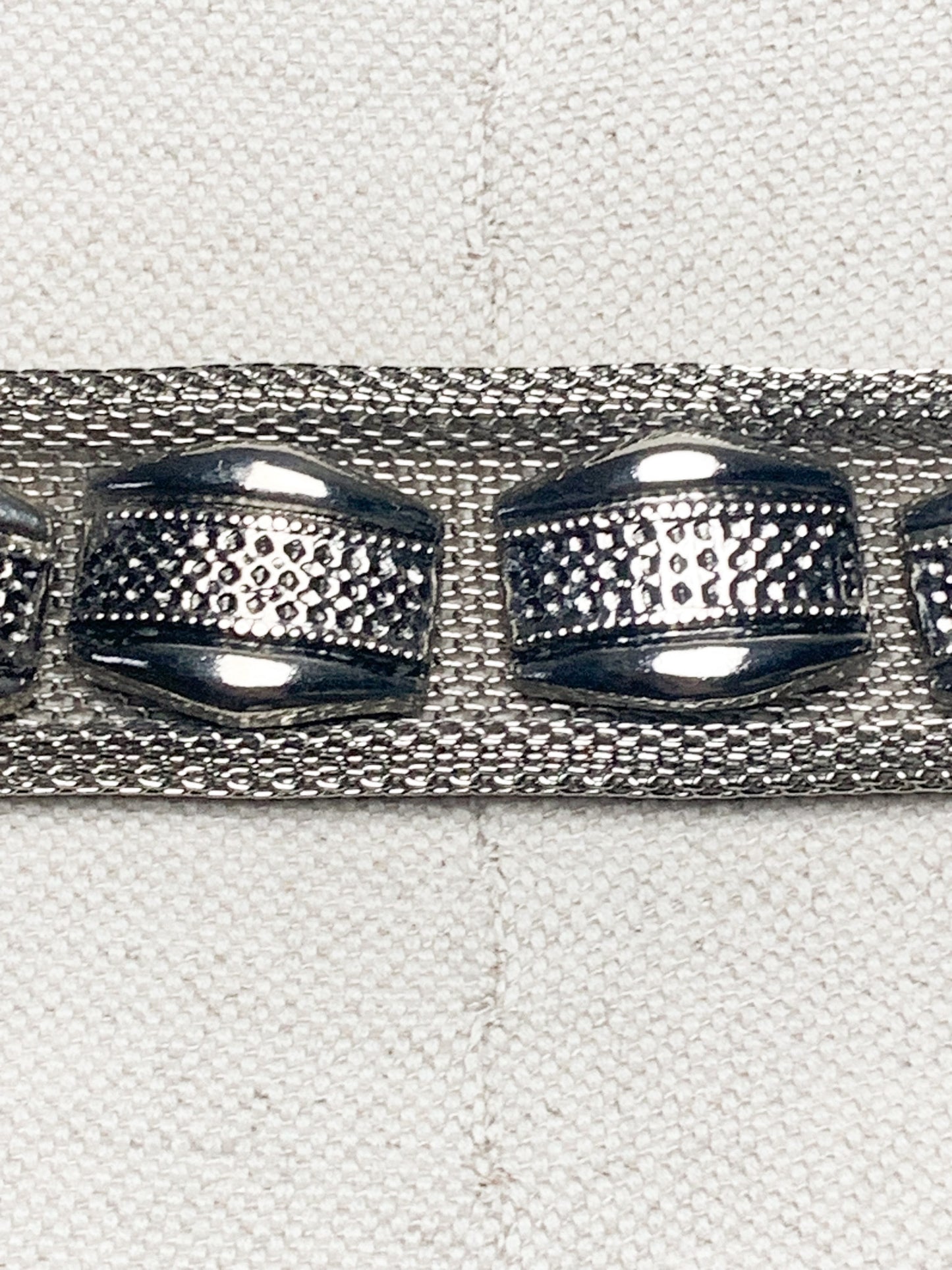 Ceinture Vintage Années 80 90 Métal Argenté Mailles Larges - Style Western/Bohème - Unisexe T 75