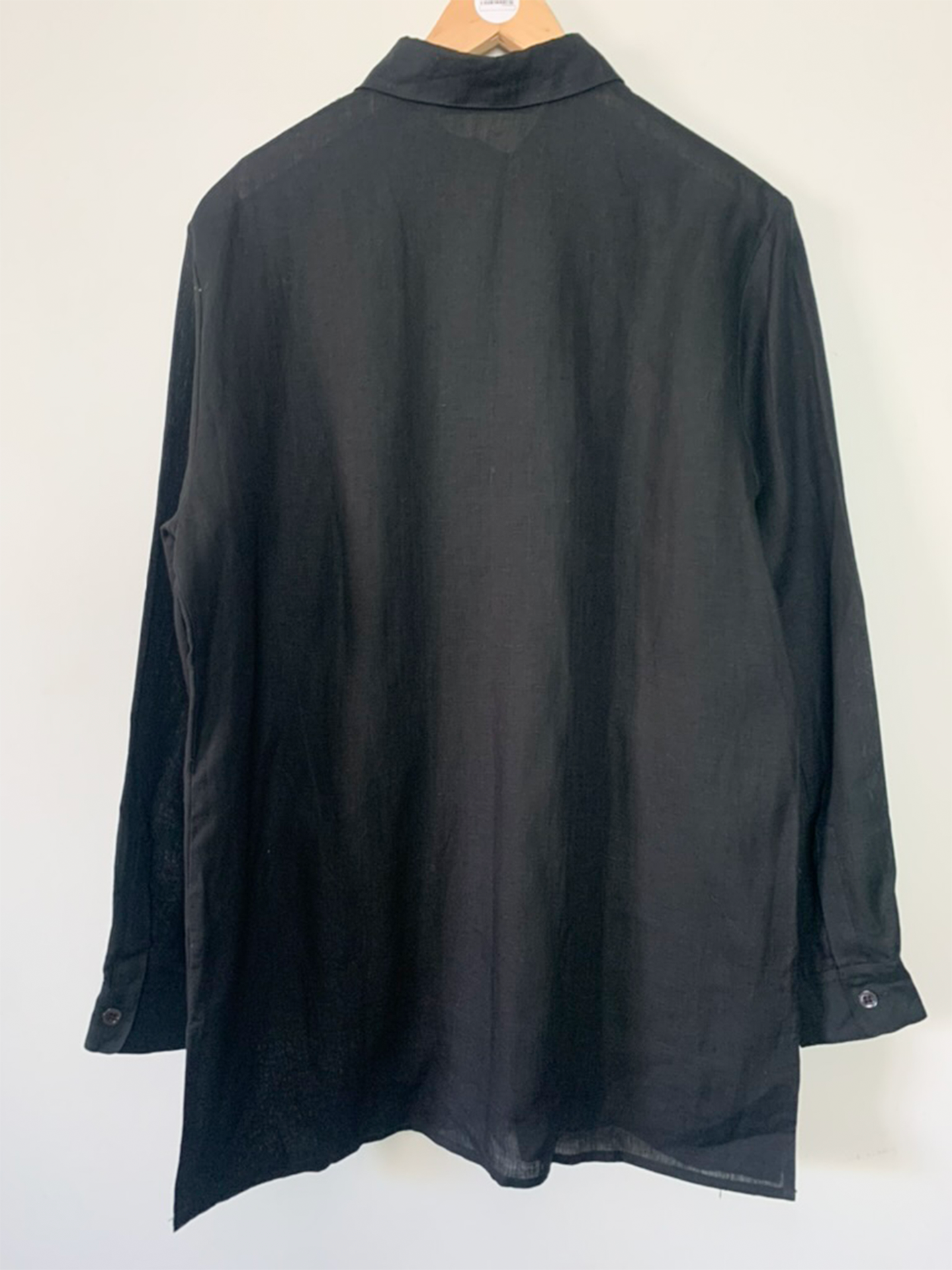 Chemise longue noire en pur lin coton Pennyblack