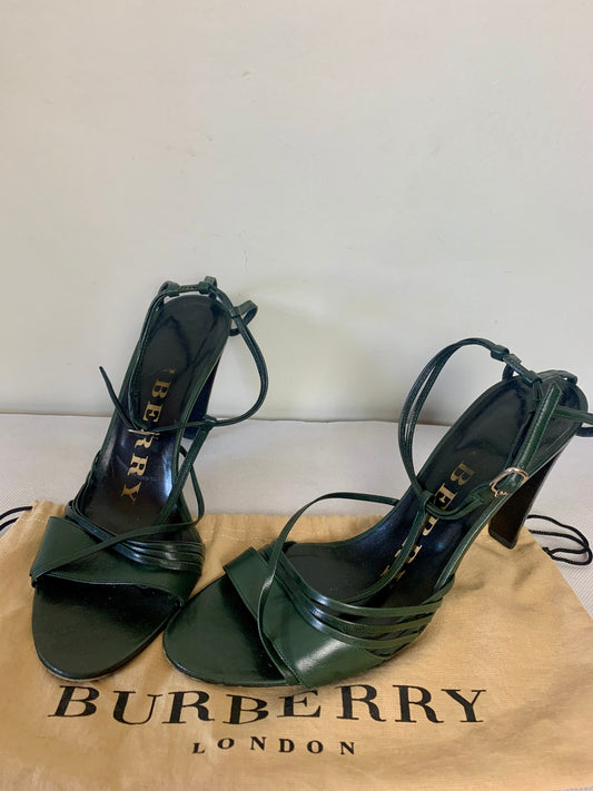 Escarpins Salomés Burberry Vintage - 100% Cuir Vert - Made in Italy - P. 39 IT/ 38 FR