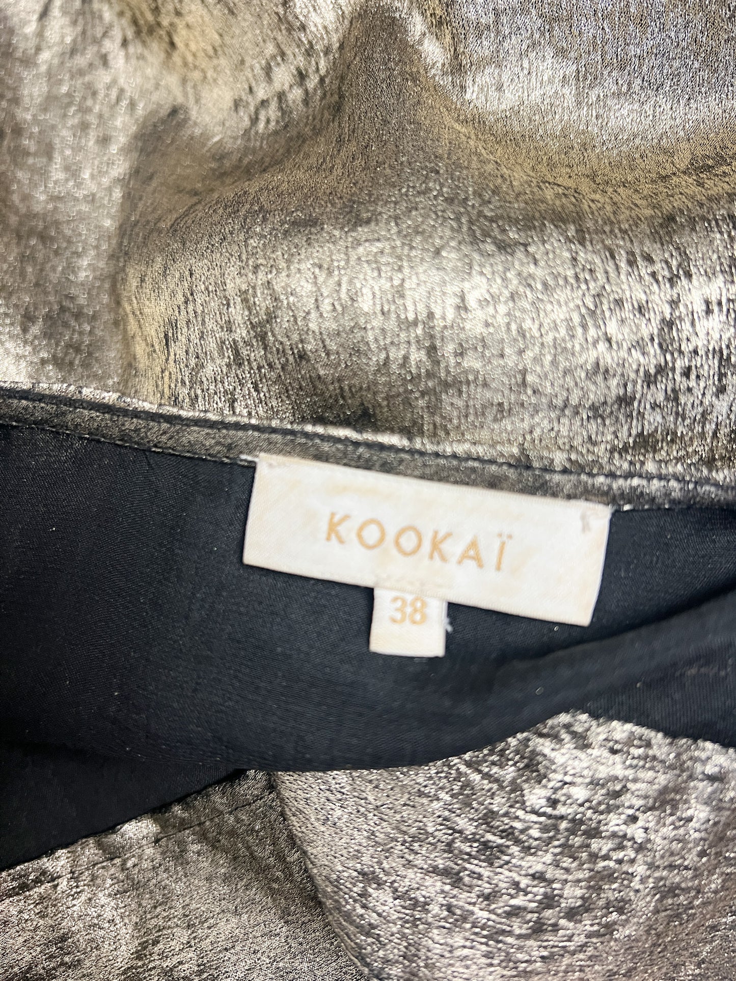 Blouse Lamé Mordoré - Col Cache-Cœur Péplum - Kookai -T 38