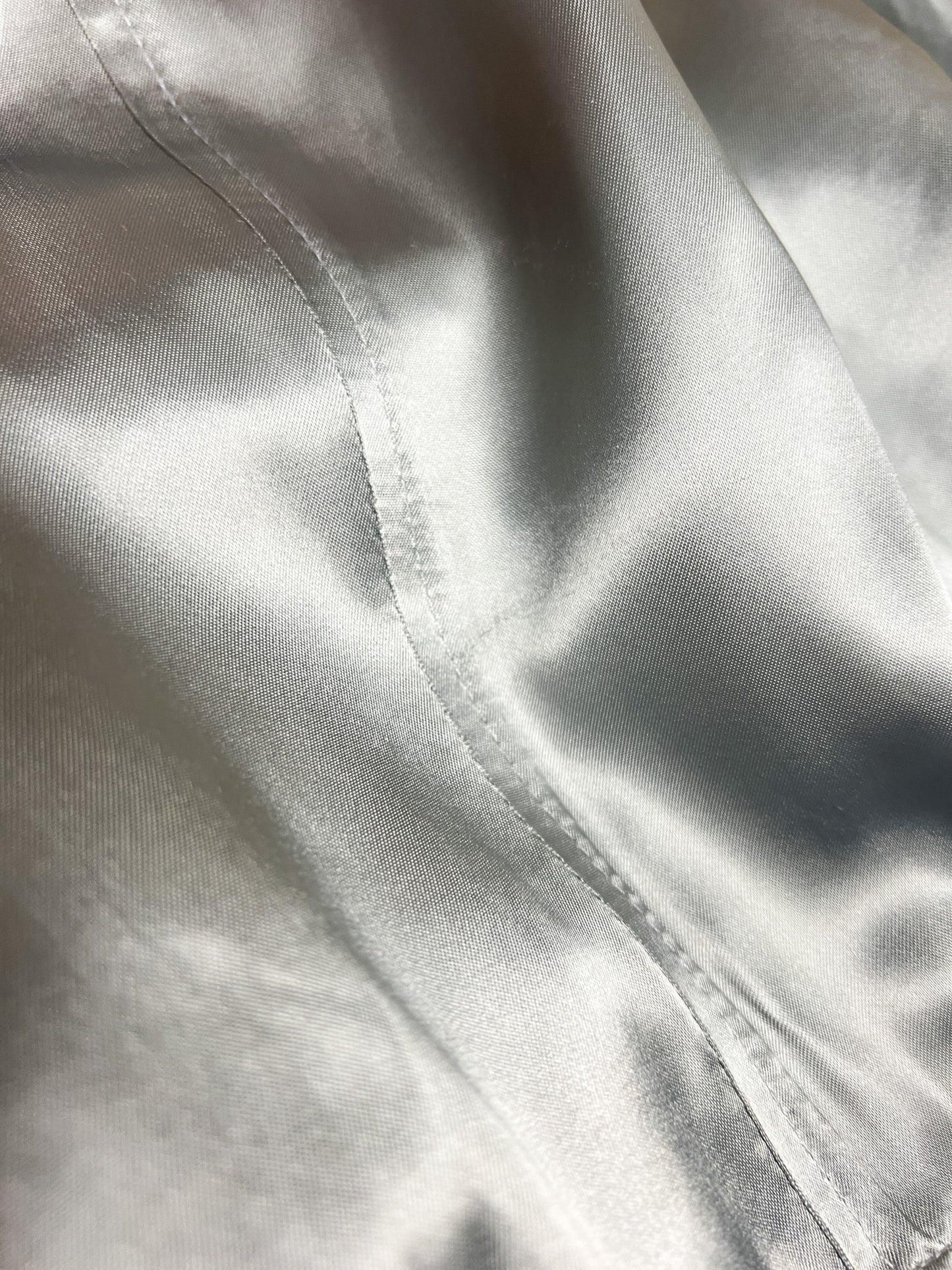 Chemisier Blouse Vintage Années 80 90 Péplum Argenté (Col Mao) - Fabriqué France - T 40/42