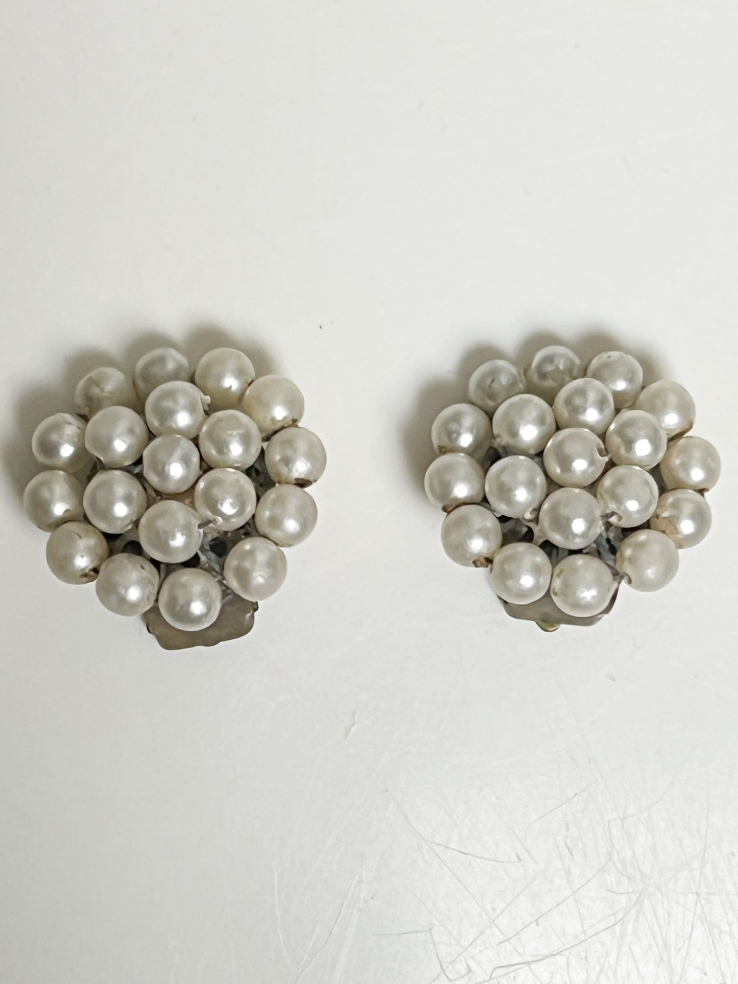 Boucles d'Oreilles Clip Vintage Années 80 90 Dorées & Perles Fantaisie - Rétro Chic