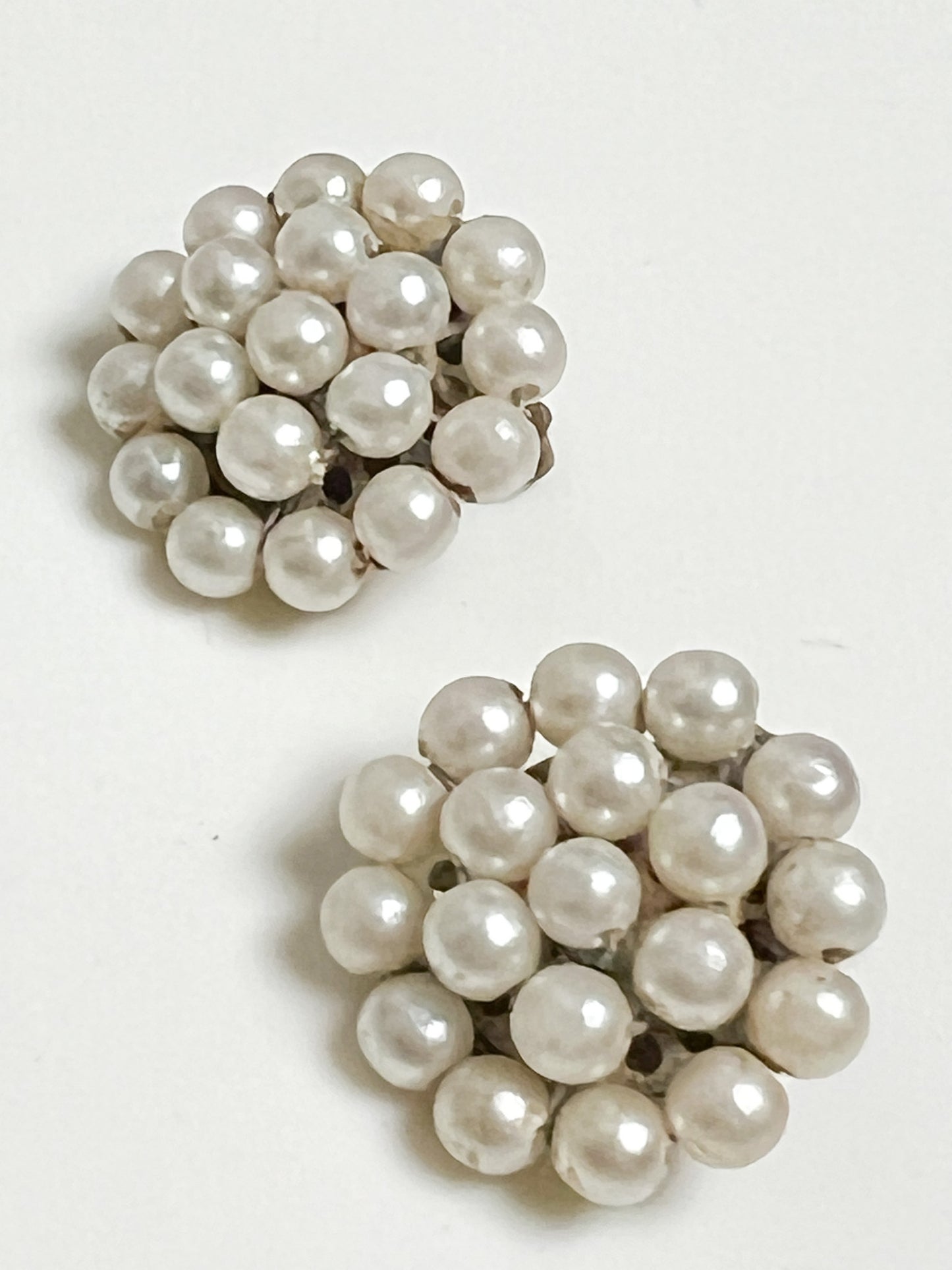 Boucles d'Oreilles Clip Vintage Années 80 90 Dorées & Perles Fantaisie - Rétro Chic