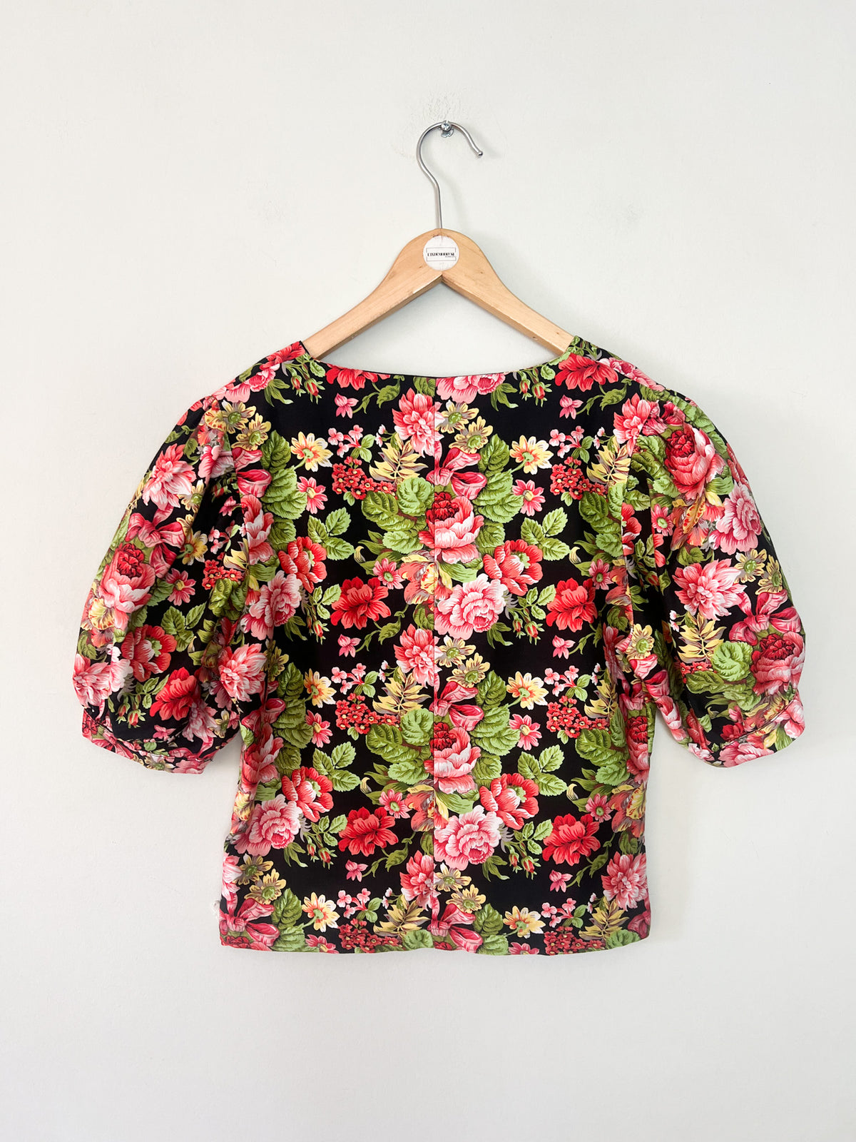 Blouse Vintage Années 80/90 Frank et Fils Paris – Fleurs & Manches Ballon – 100% Coton Made in France – T.36/38