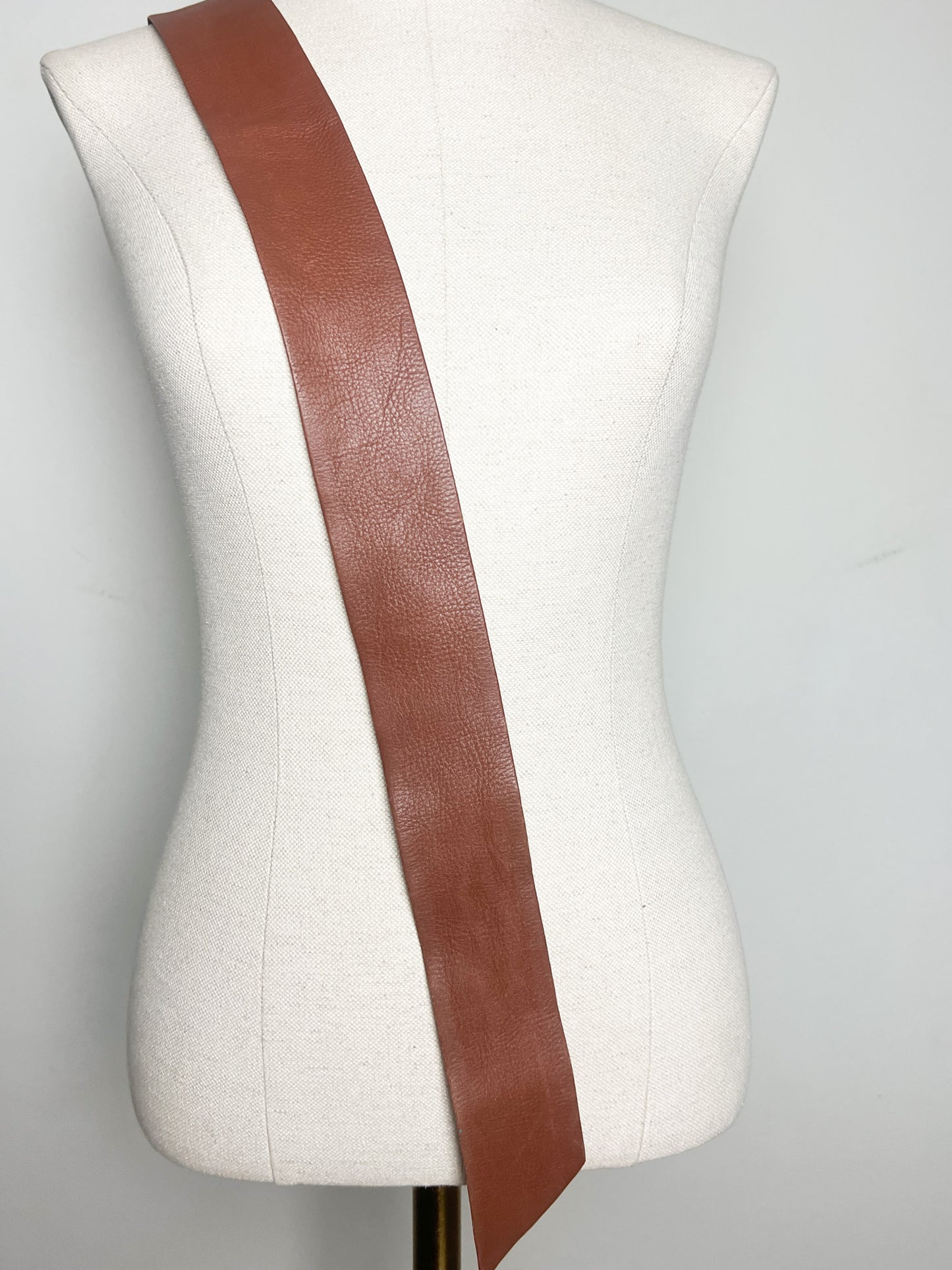 Ceinture Vintage Années 70 80 Large Cuir Souple - Camel - Boucle Recouverte - Made In France T 80