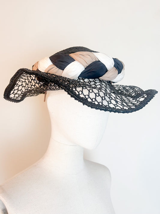 Chapeau de cérémonie vintage Josette D. Paris "Spécial Chignon"