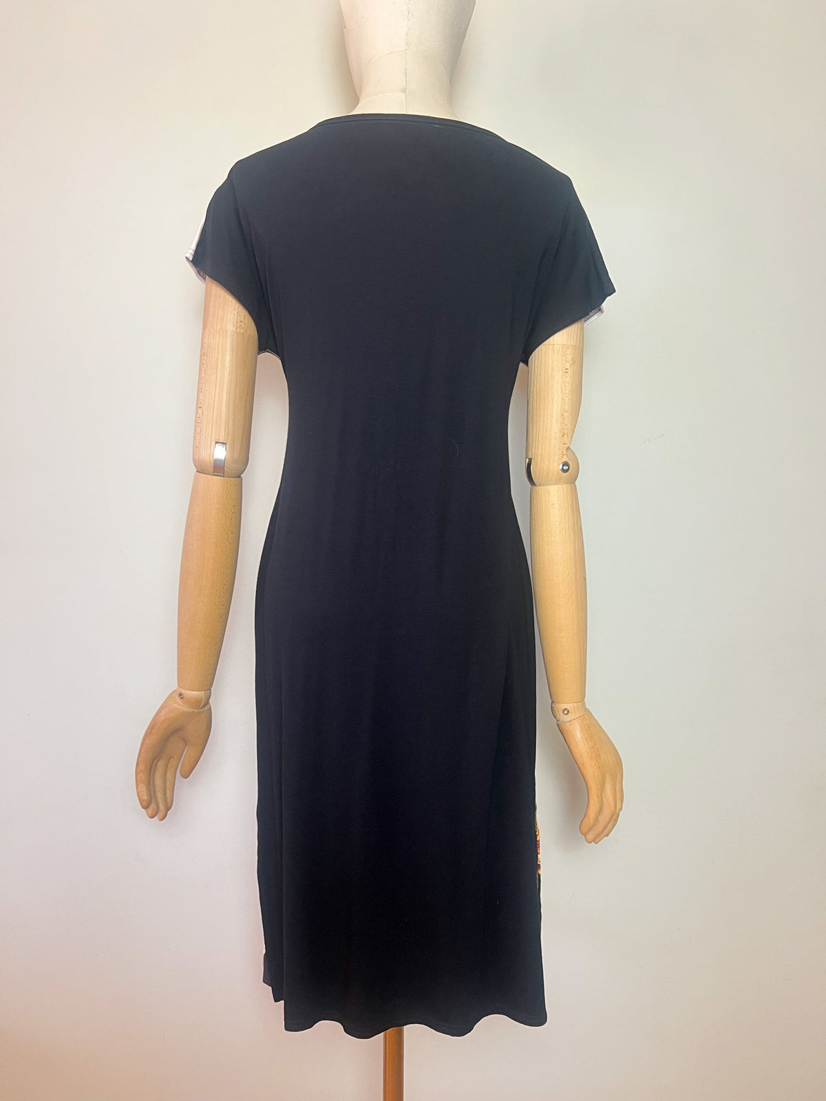 Robe vintage 90s/2000s Louis Féraud à imprimé baroque & liseré doré
