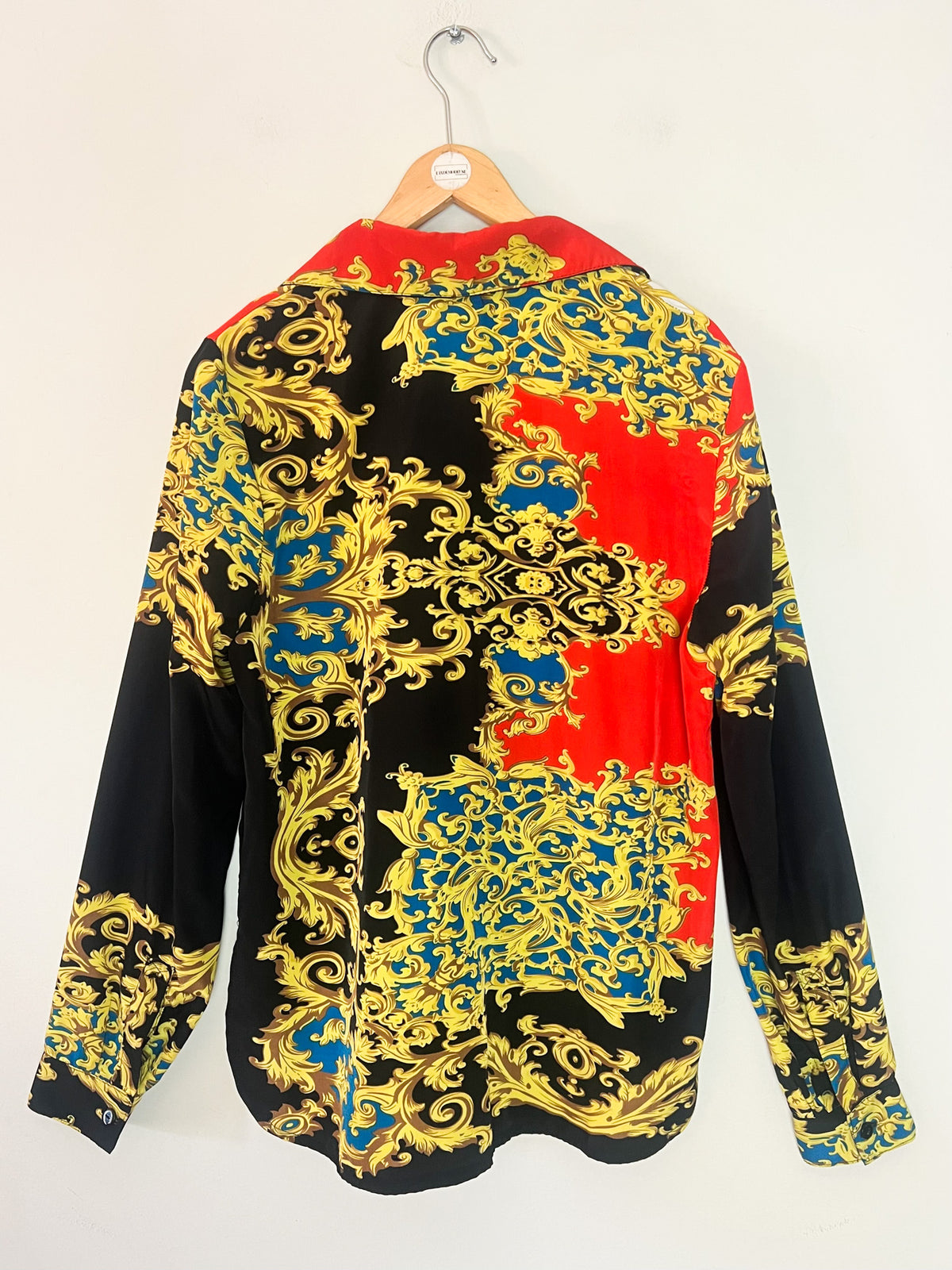 Chemise Vintage Années 90 — Imprimé Foulard Baroque — Made in France — Jeff Gallano "Caraïbe"— T3 (40/42)
