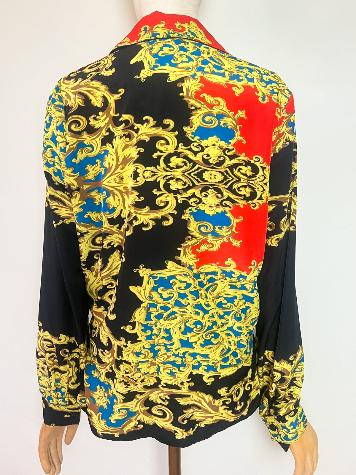 Chemise Vintage Années 90 — Imprimé Foulard Baroque — Made in France — Jeff Gallano "Caraïbe"— T3 (40/42)