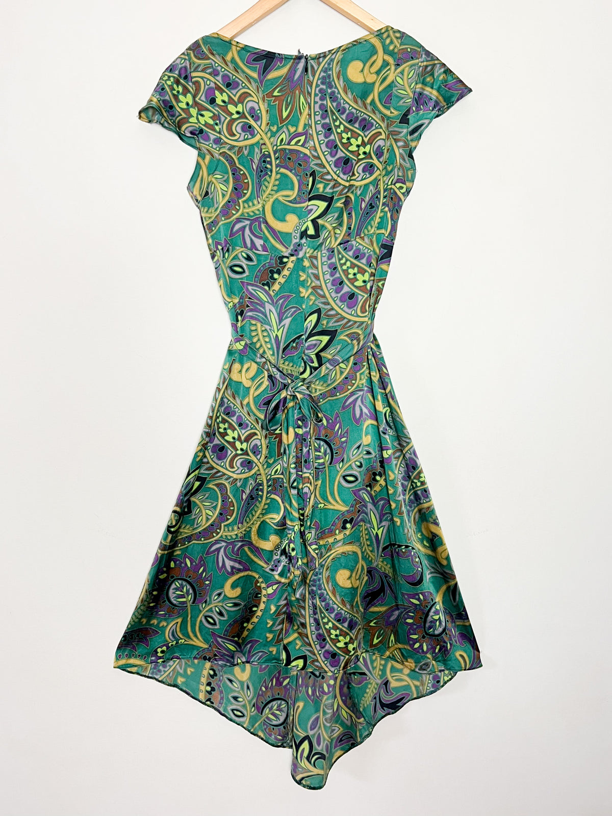Robe Empire 100% Soie Motif Cachemire Asymétrique Marque Les Petites... T36
