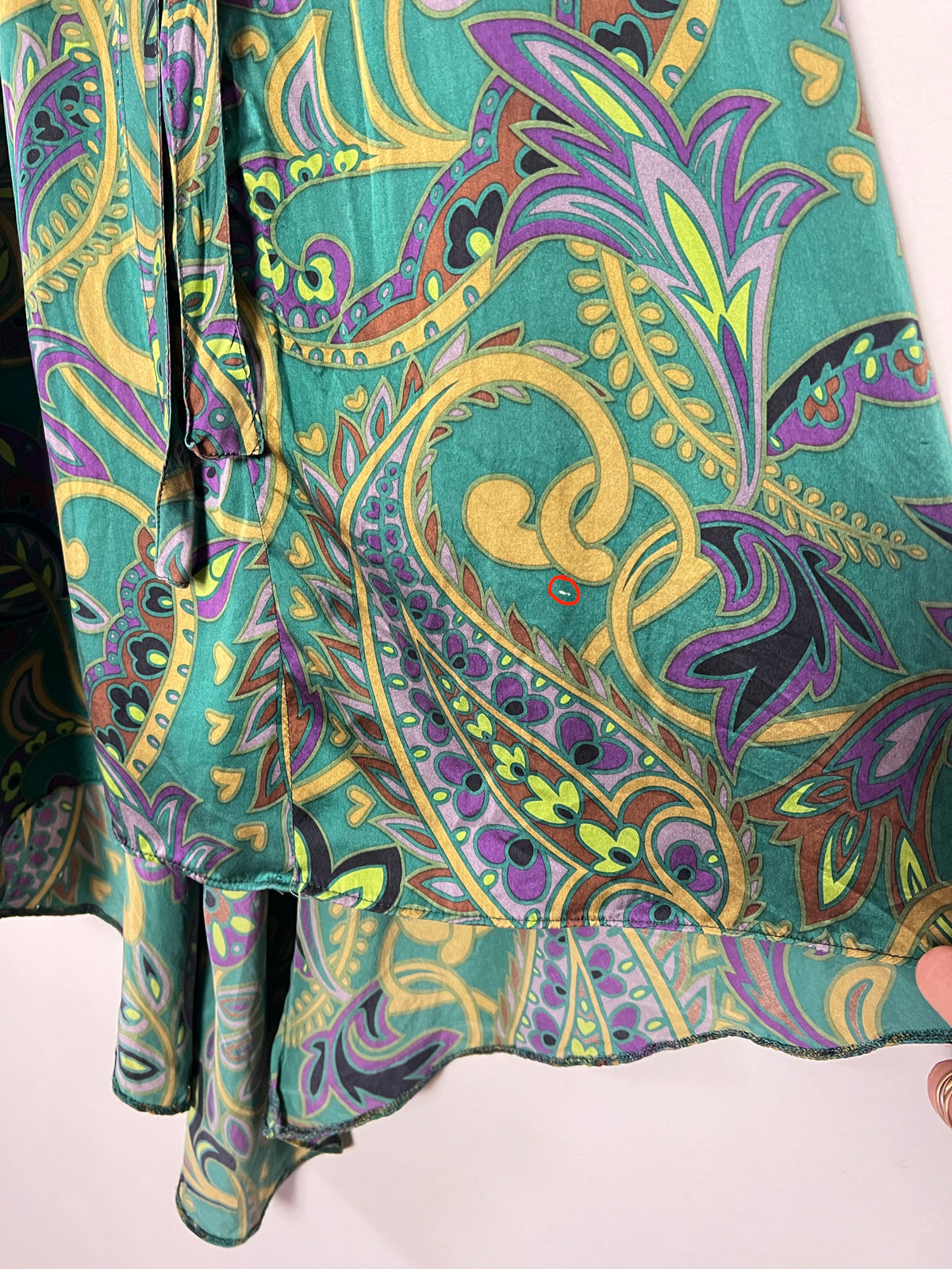 Robe Empire 100% Soie Motif Cachemire Asymétrique Marque Les Petites... T36