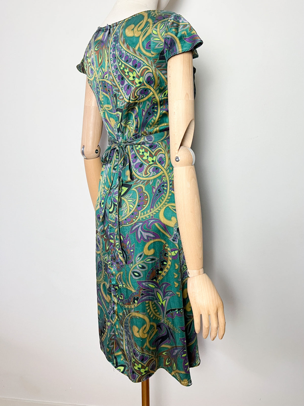 Robe Empire 100% Soie Motif Cachemire Asymétrique Marque Les Petites... T36