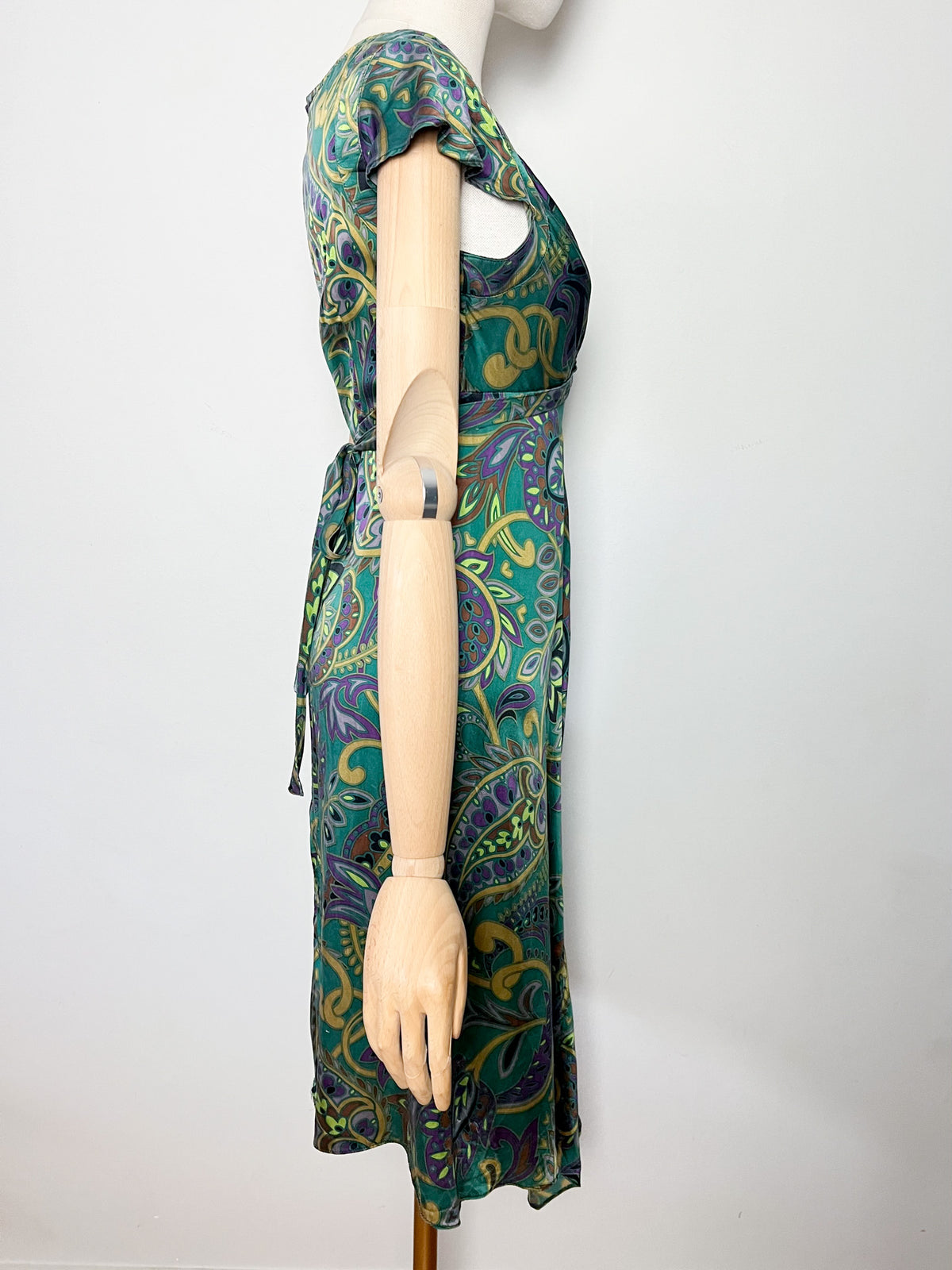Robe Empire 100% Soie Motif Cachemire Asymétrique Marque Les Petites... T36
