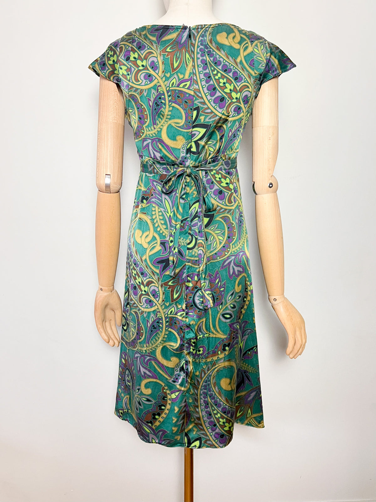 Robe Empire 100% Soie Motif Cachemire Asymétrique Marque Les Petites... T36