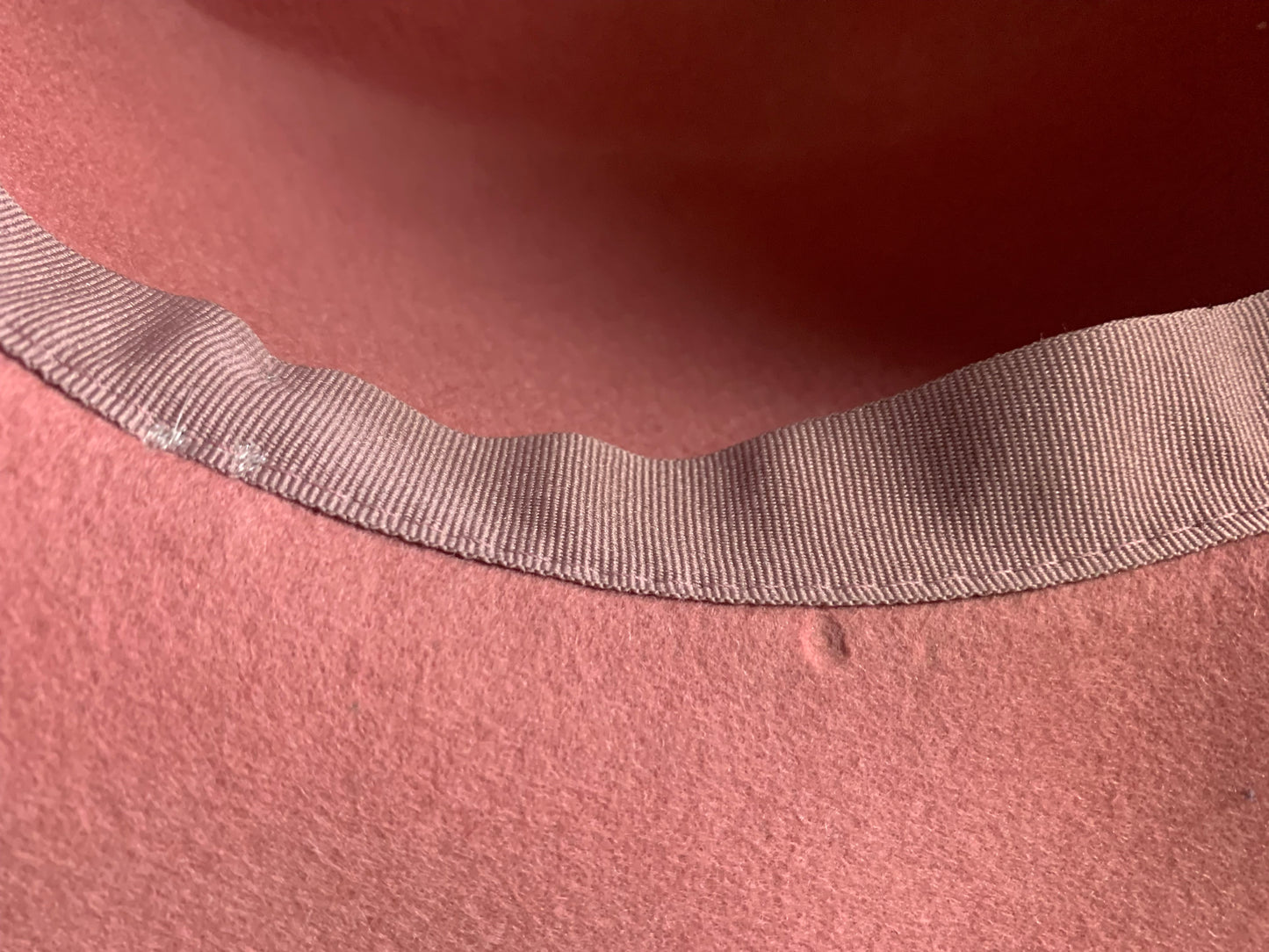 Chapeau Femme Vintage en Feutre de Laine Rose Poudré - 100% Laine - Made in Italy - Taille 55