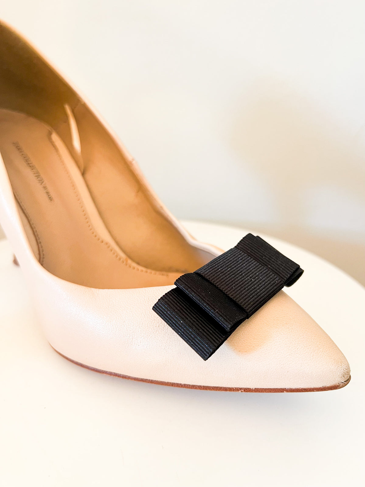 Clips à chaussures vintage nœuds en gros-grain noir État neuf en boîte Deadstock 1970s/80s