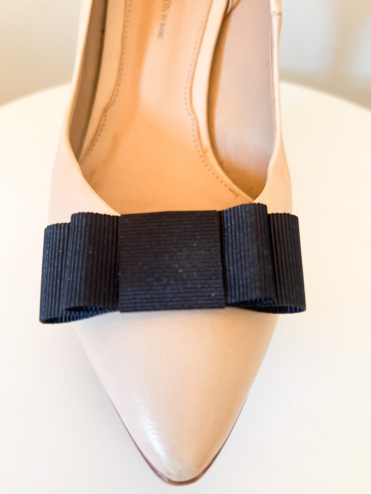 Clips à chaussures vintage nœuds en gros-grain noir État neuf en boîte Deadstock 1970s/80s