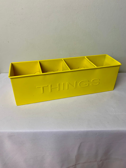 Boîte de rangement style industriel en métal jaune