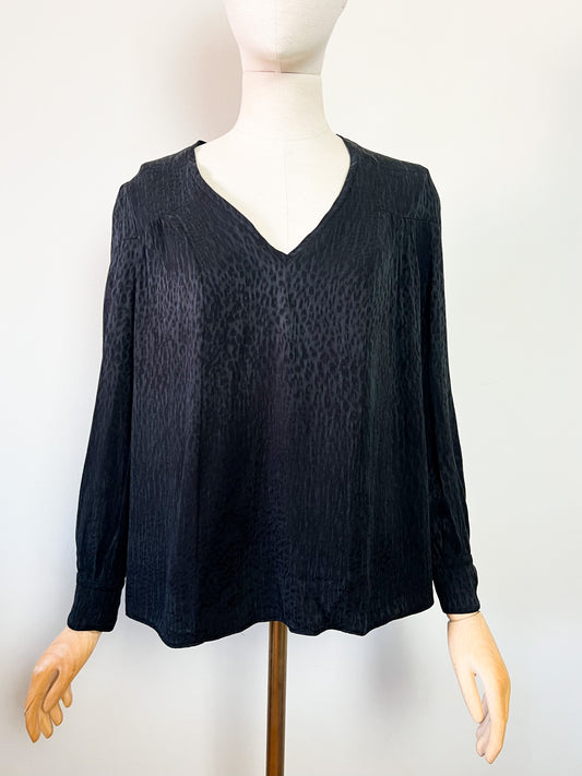 Blouse fluide noire motif reptile ba&sh modèle Liz T. 1 (S/M)