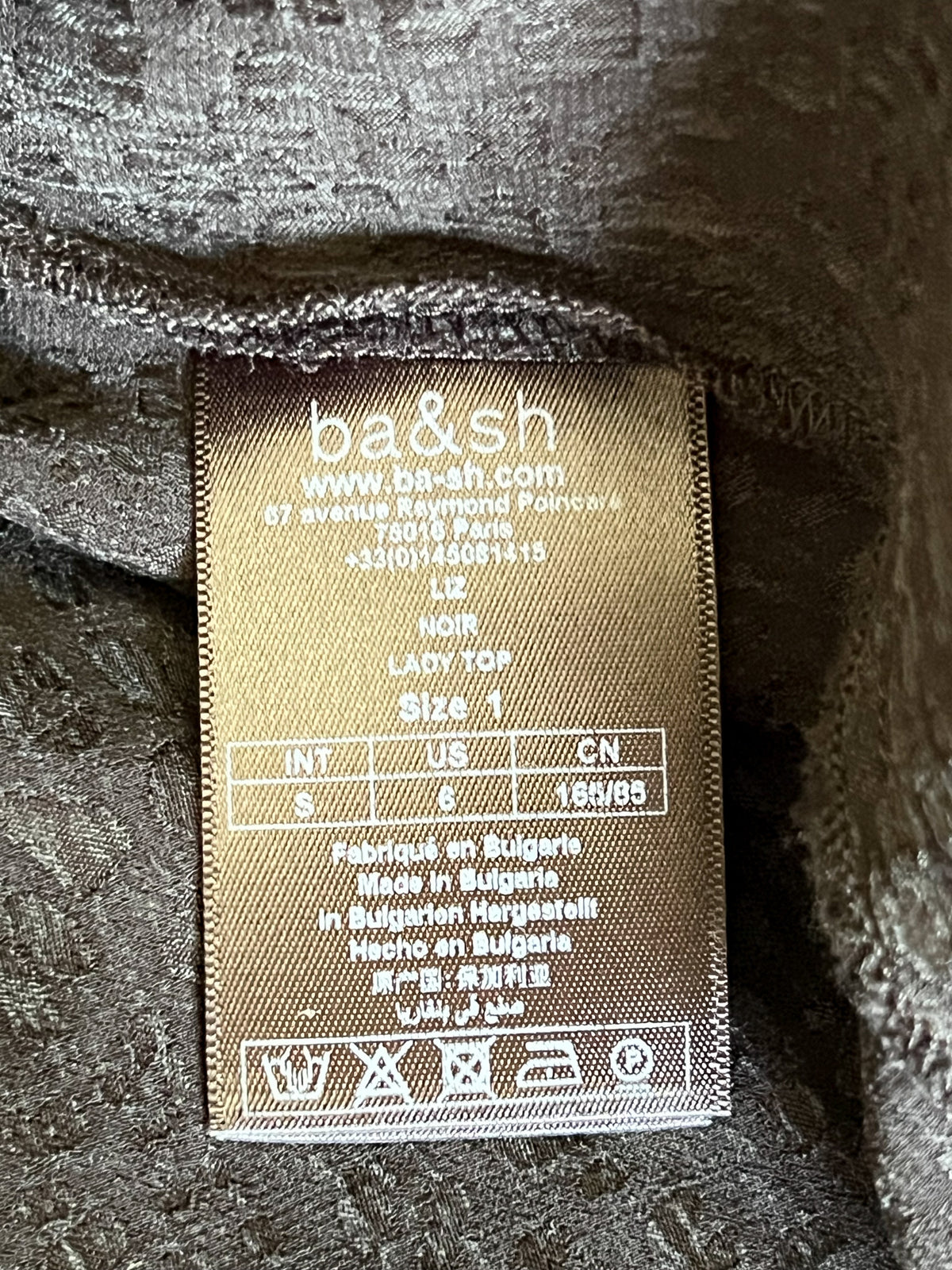 Blouse fluide noire motif reptile ba&sh modèle Liz T. 1 (S/M)