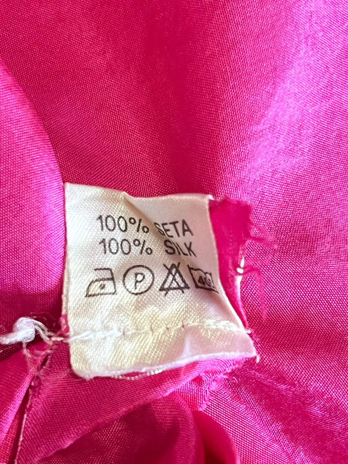 Chemisier vintage 80s pure soie rose fuchsia Lu.Lu T40 / 42