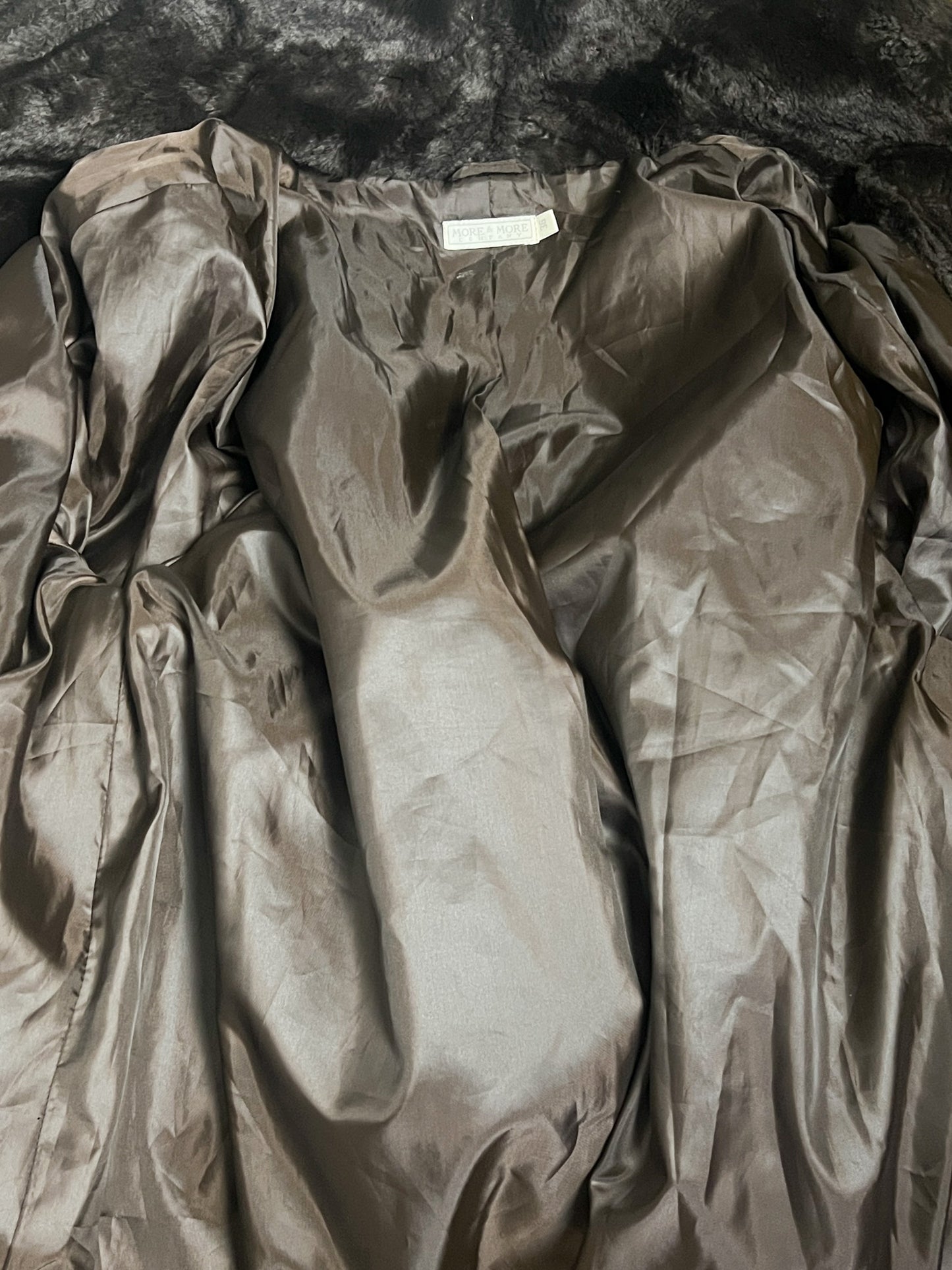 Manteau Vintage Années 80 90 Fausse Fourrure Polyacrylique Marron Col Châle Rétro - T36 Oversize