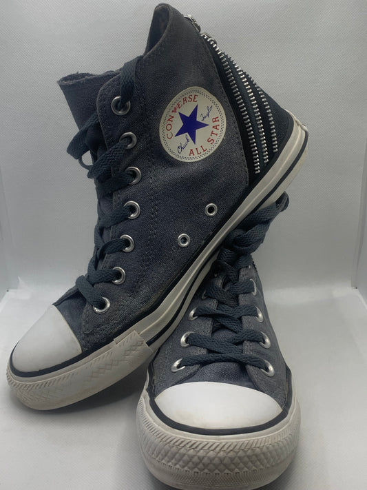 Baskets sneakers hautes gris métalisé Converse