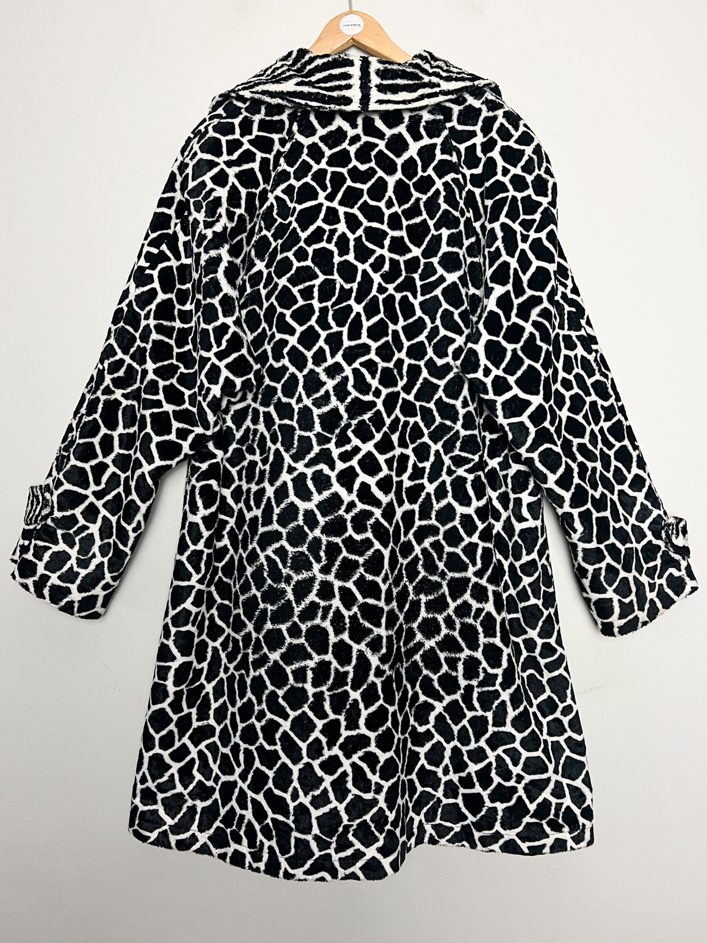 Manteau Léger Vintage Années 80 Motifs Zèbre- Fausse Fourrure en Viscose et Coton Daville pour Galeries Lafayette T 40