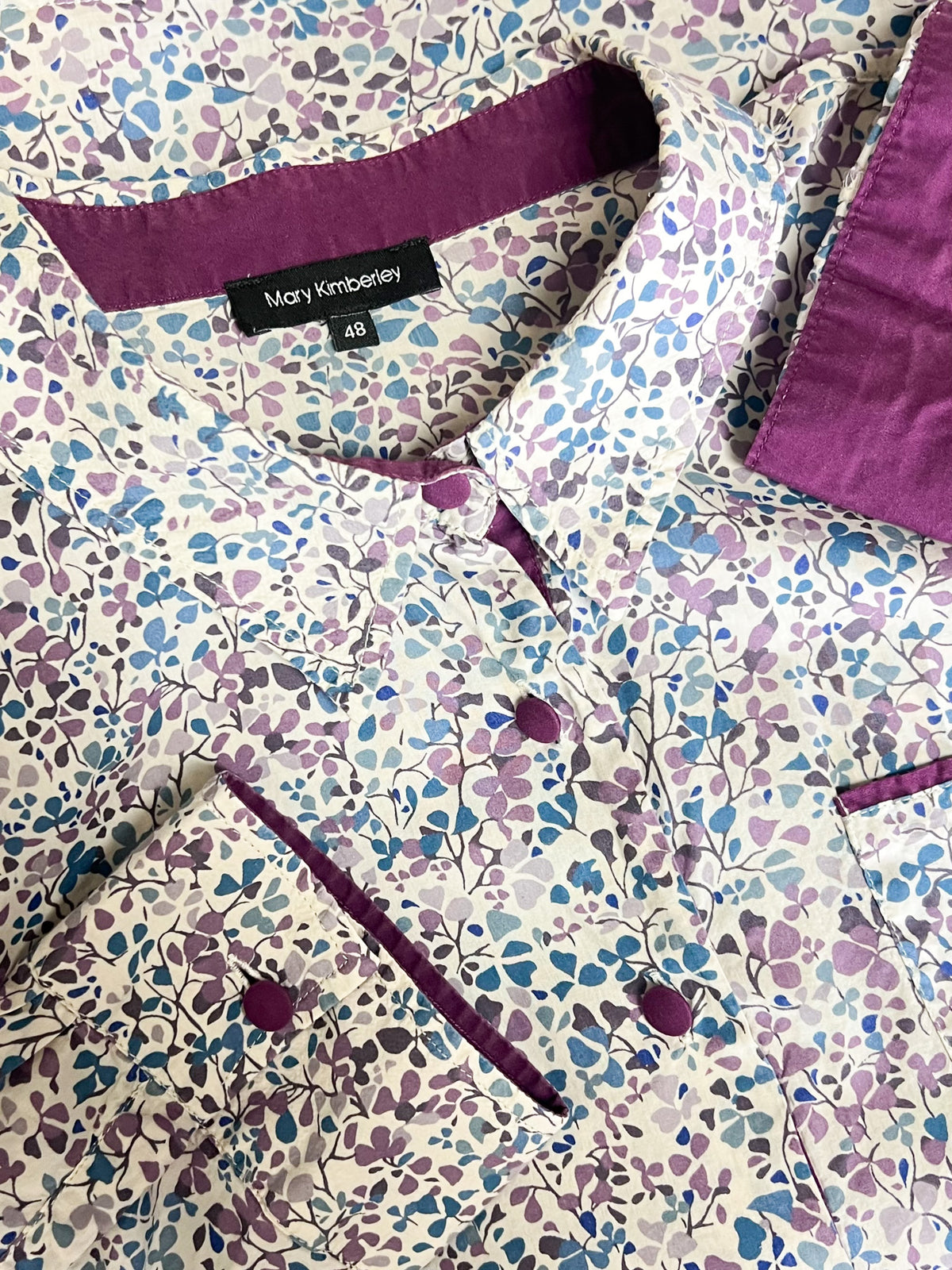 Chemisier 100% coton imprimé floral Liberty Mary Kimberley T. 48
