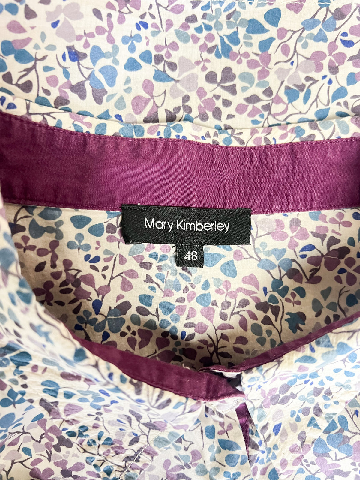 Chemisier 100% coton imprimé floral Liberty Mary Kimberley T. 48