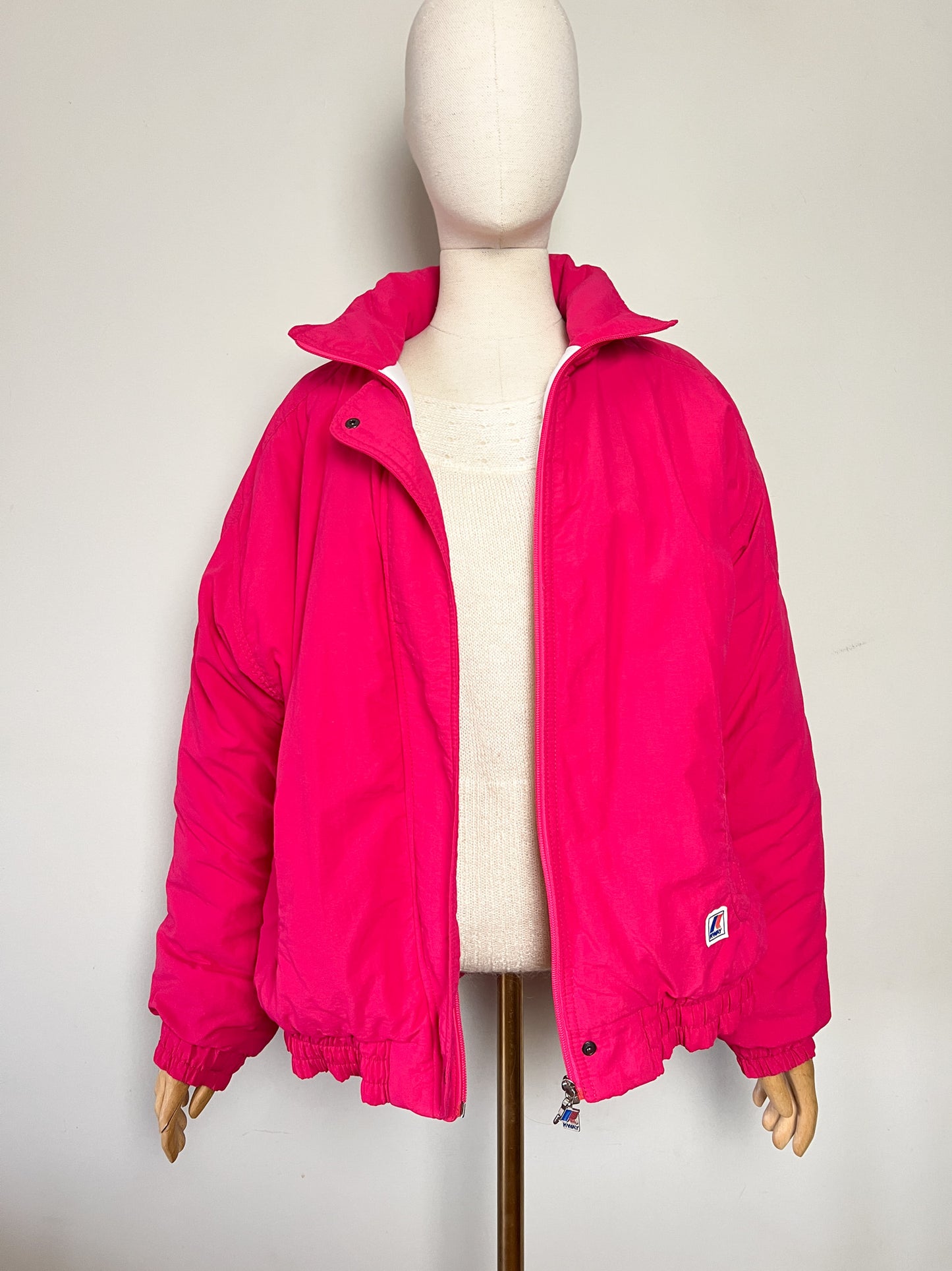 Blouson K-WAY Vintage Années 80 90 Rose Fuchsia - Collector- T. 42