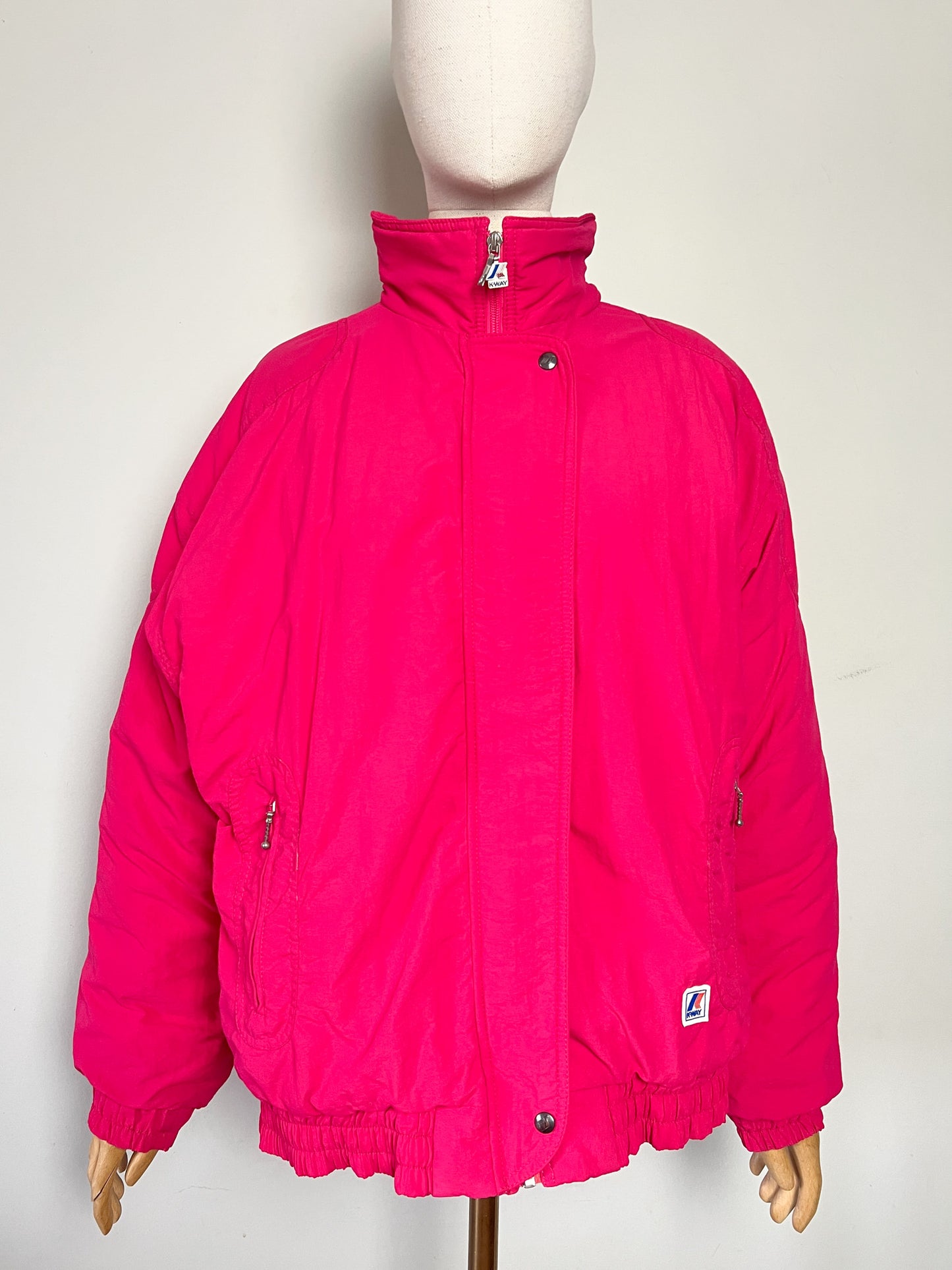 Blouson K-WAY Vintage Années 80 90 Rose Fuchsia - Collector- T. 42