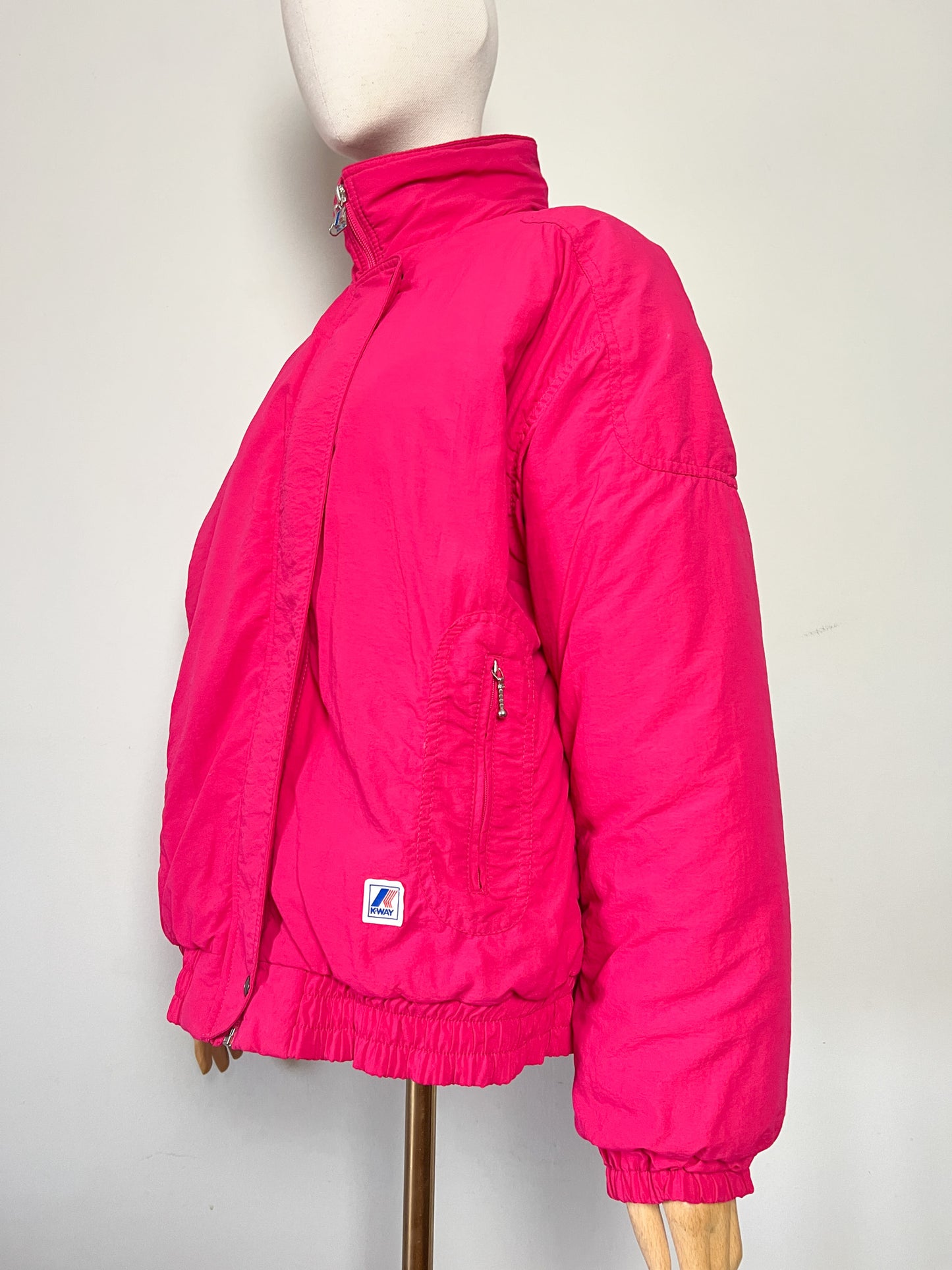 Blouson K-WAY Vintage Années 80 90 Rose Fuchsia - Collector- T. 42