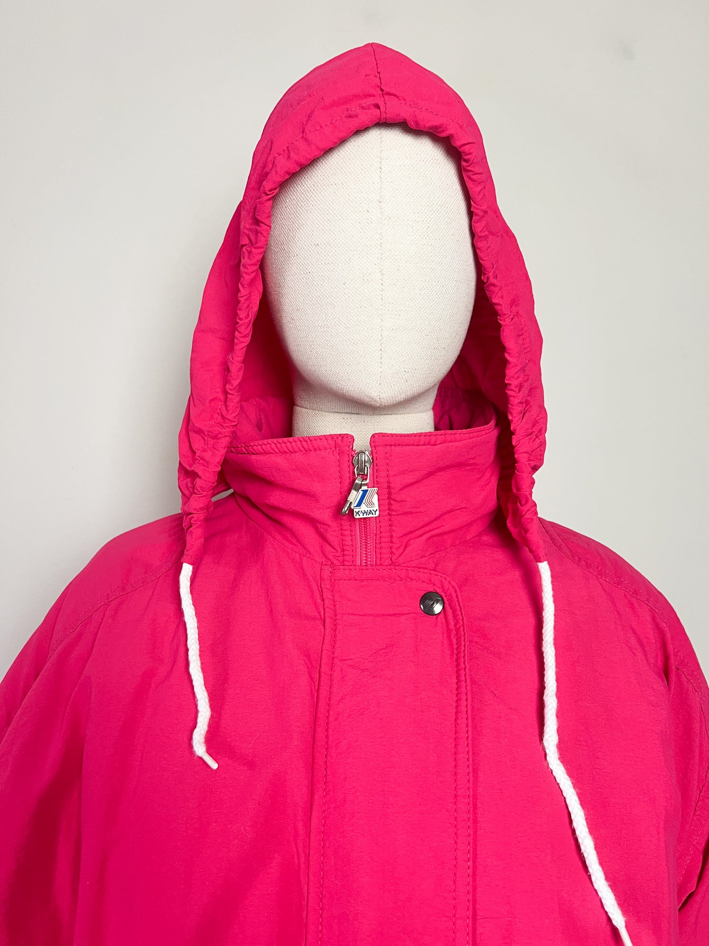 Blouson K-WAY Vintage Années 80 90 Rose Fuchsia - Collector- T. 42