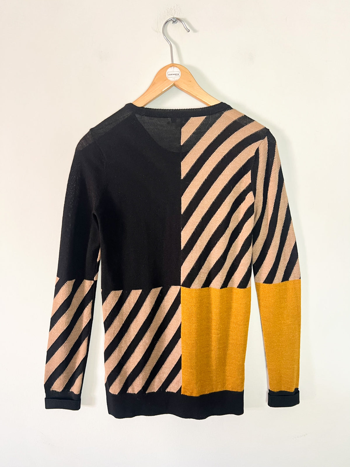 Pull graphique Burberry Brit laine & alpaga — Color-block & rayures — Taille 34
