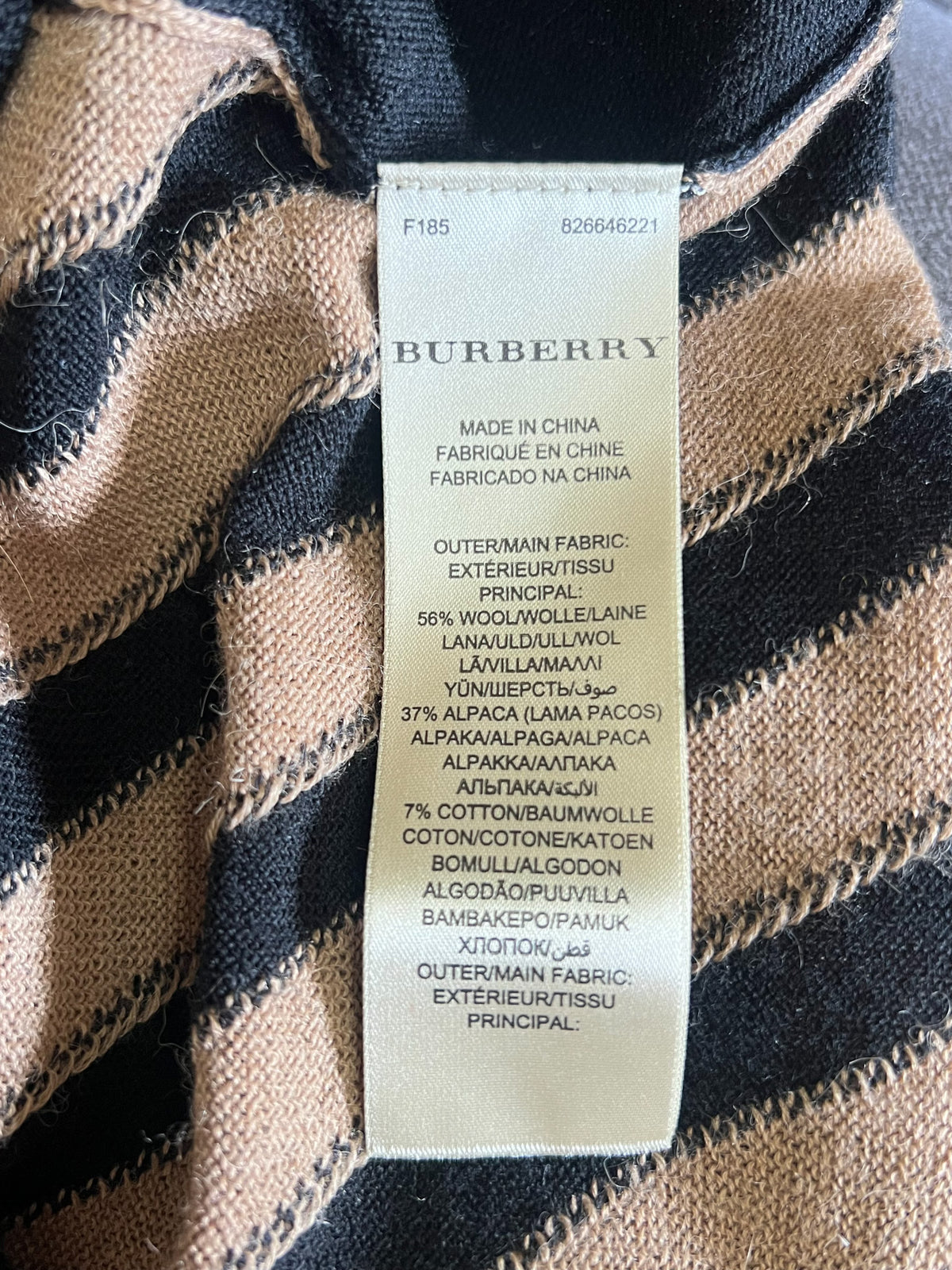 Pull graphique Burberry Brit laine & alpaga — Color-block & rayures — Taille 34