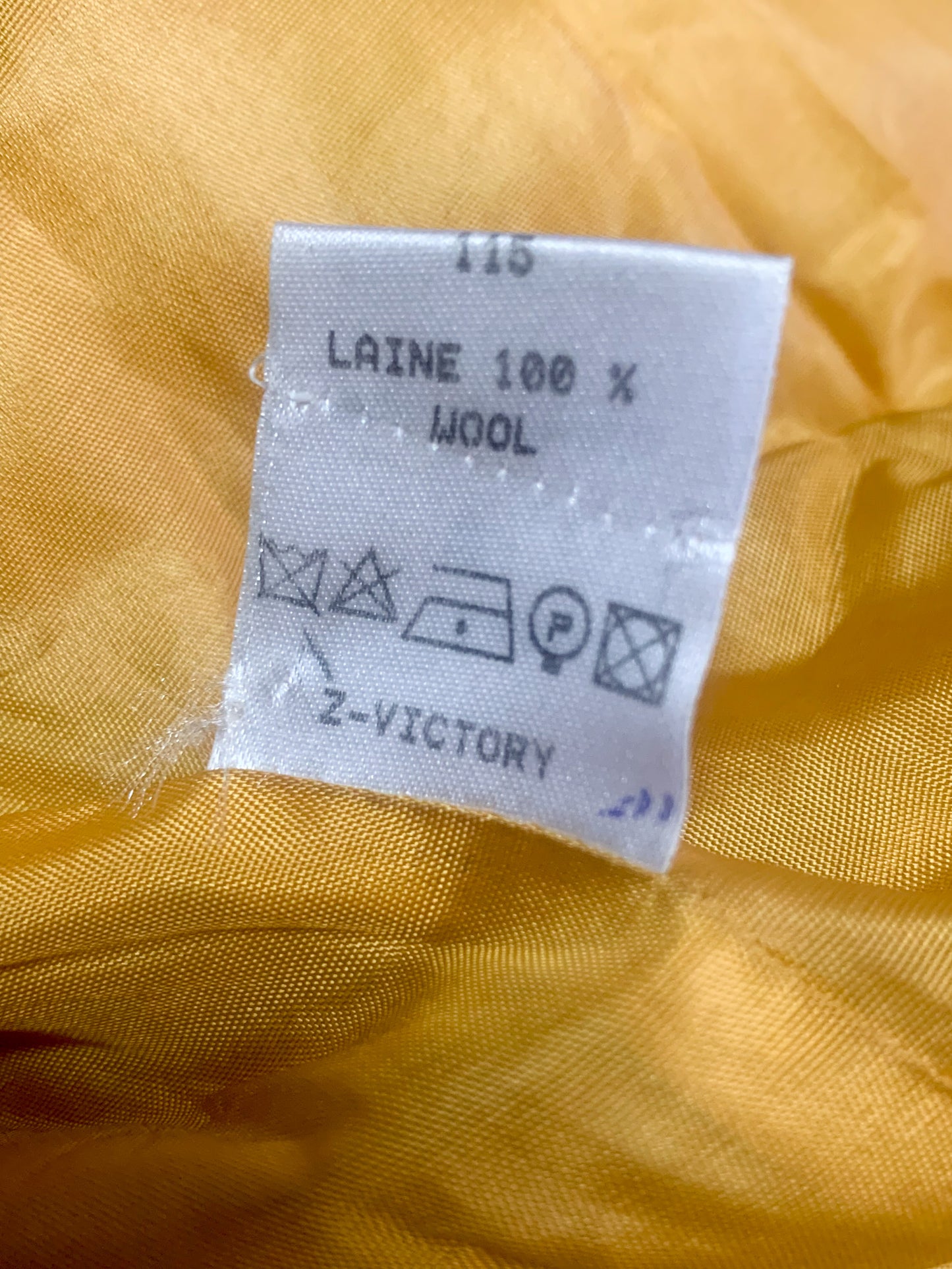 Veste-Manteau Tara Jarmon Alpine Vintage - 100% Laine Carreaux Moutarde & Violet - Fabriqué en France - T. 38