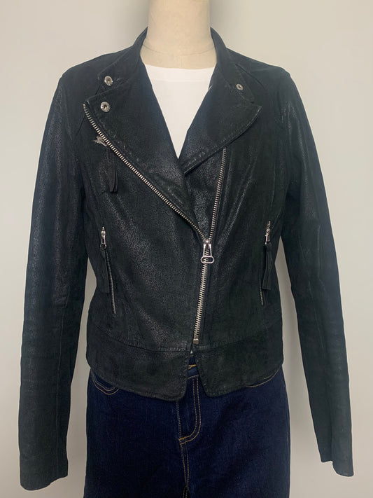 Veste perfecto femme noire en cuir