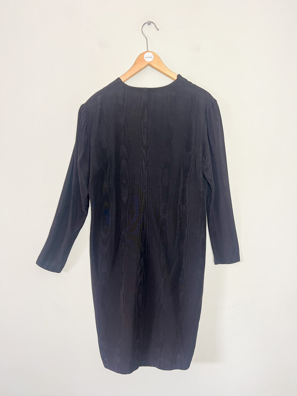 Robe noire vintage moirée Chantal Rosner pour Cartoon T38