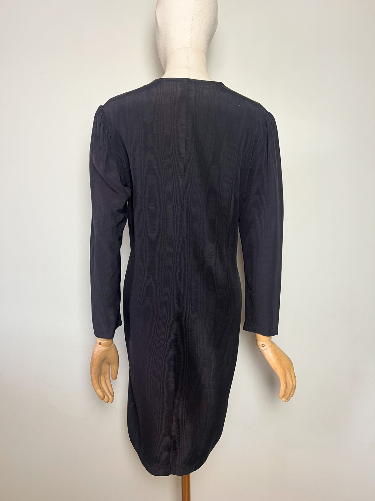 Robe noire vintage moirée Chantal Rosner pour Cartoon T38