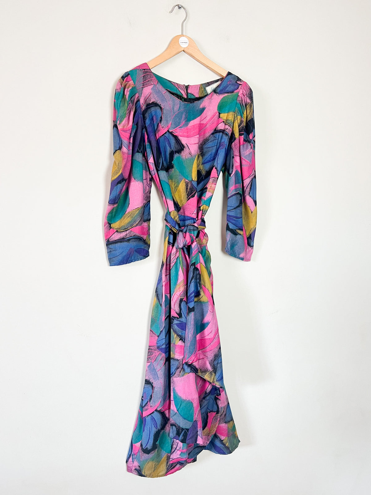 Robe midi portefeuille vintage 80s Alouette Paris Made in France 100% viscose (T36)