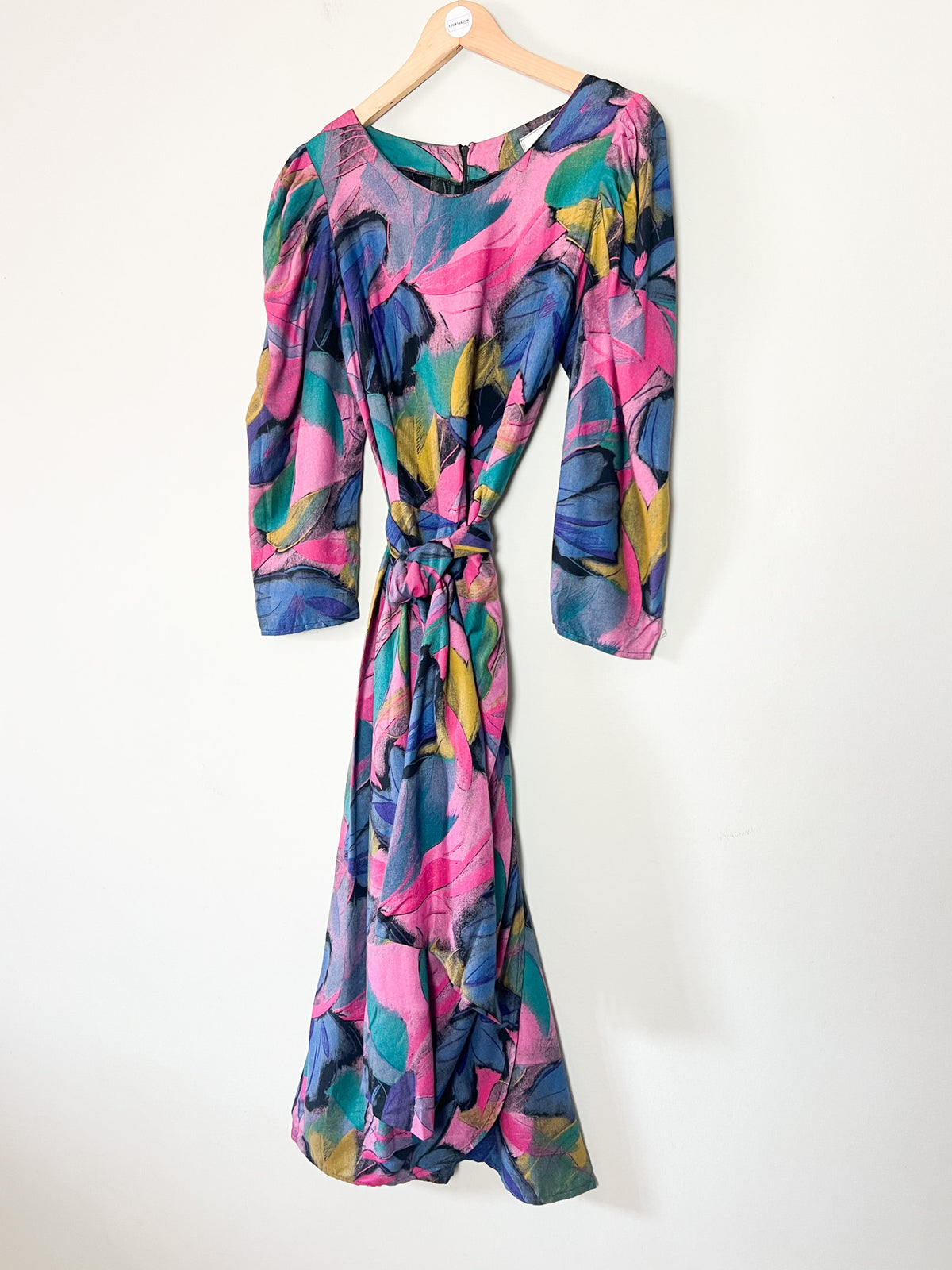 Robe midi portefeuille vintage 80s Alouette Paris Made in France 100% viscose (T36)